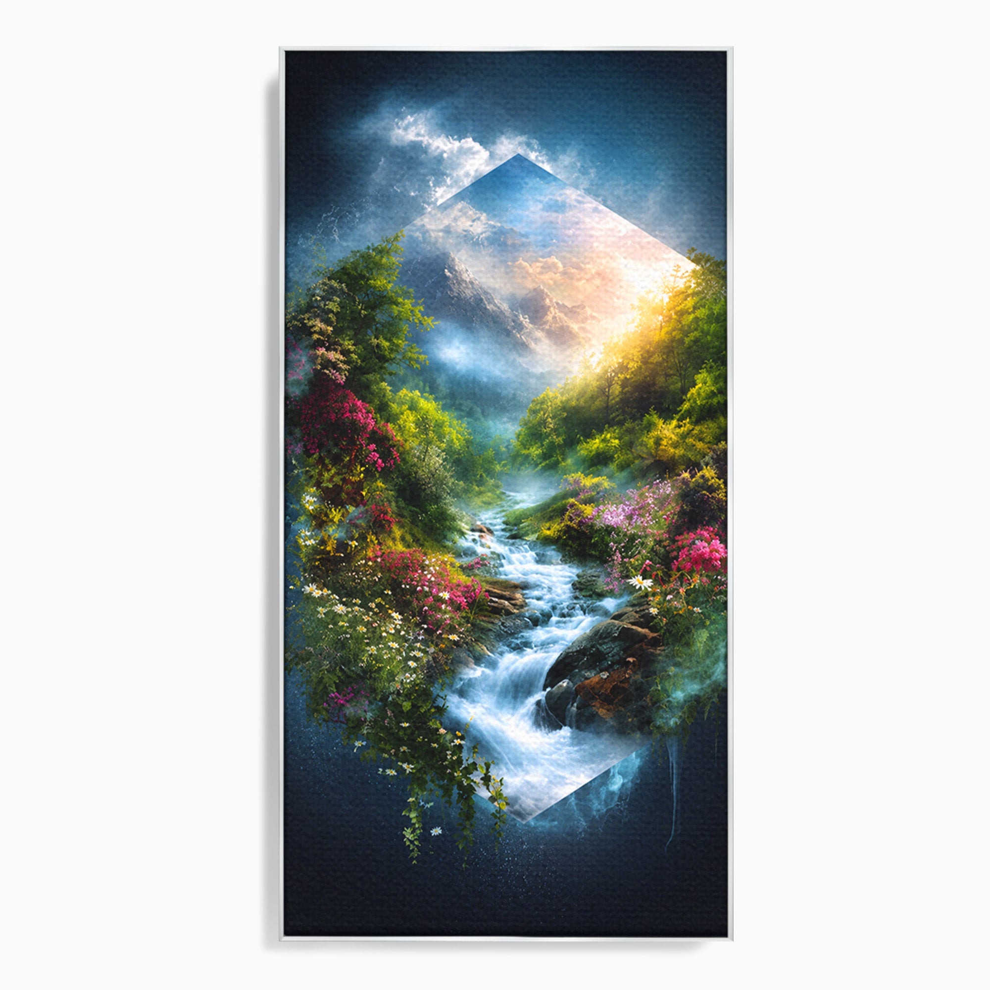 Tablou Canvas Premium LuxCanva® A1679, Cascada Montană, Cascada, Munti, Natura, Peisaj, Living, Culori Vibrante