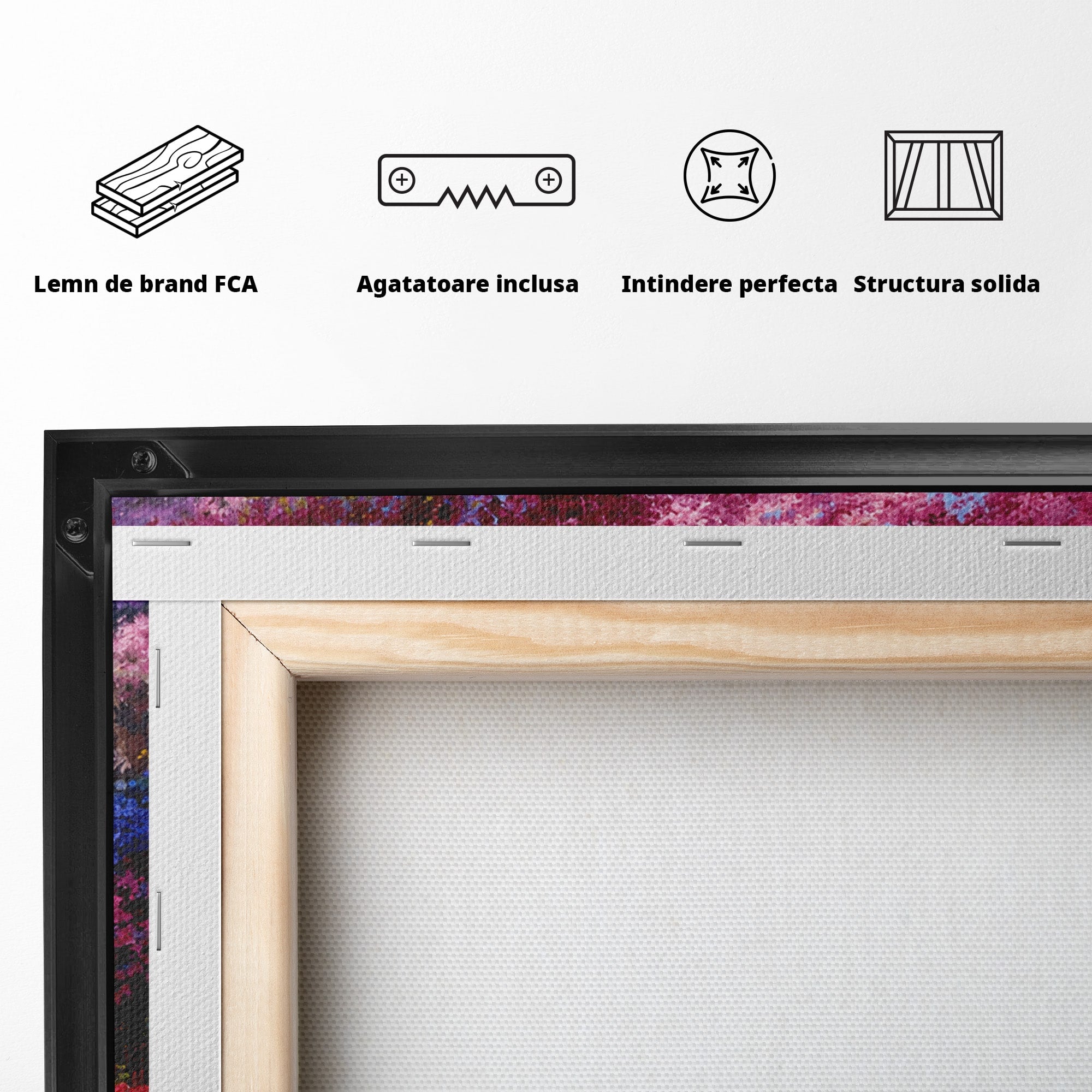 Tablou Canvas Premium LuxCanva® A1680, Cascada Sub Ciresi, Cascada, Ciresi, Natura, Peisaj, Living, Culori Vibrante