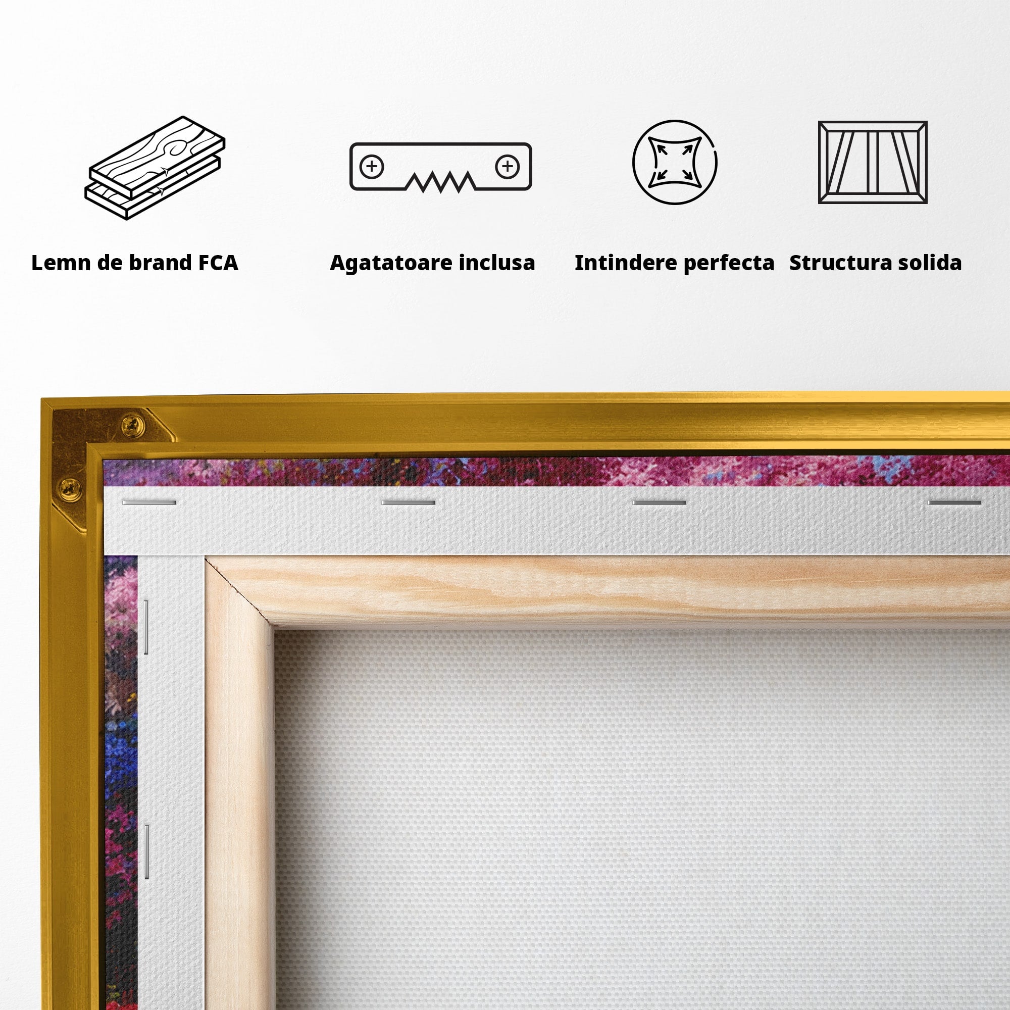 Tablou Canvas Premium LuxCanva® A1680, Cascada Sub Ciresi, Cascada, Ciresi, Natura, Peisaj, Living, Culori Vibrante