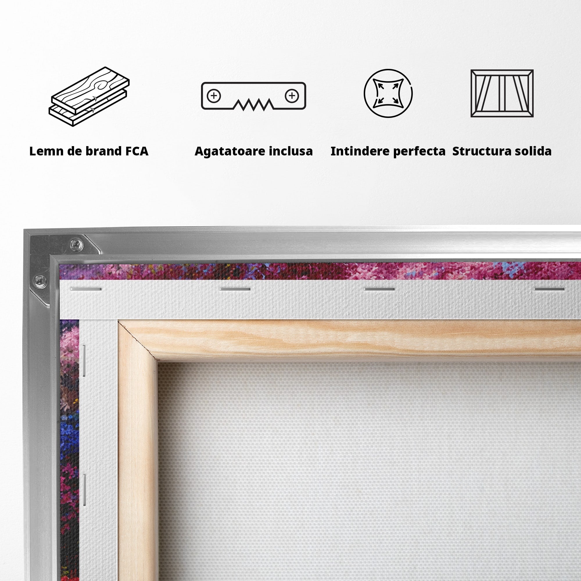 Tablou Canvas Premium LuxCanva® A1680, Cascada Sub Ciresi, Cascada, Ciresi, Natura, Peisaj, Living, Culori Vibrante