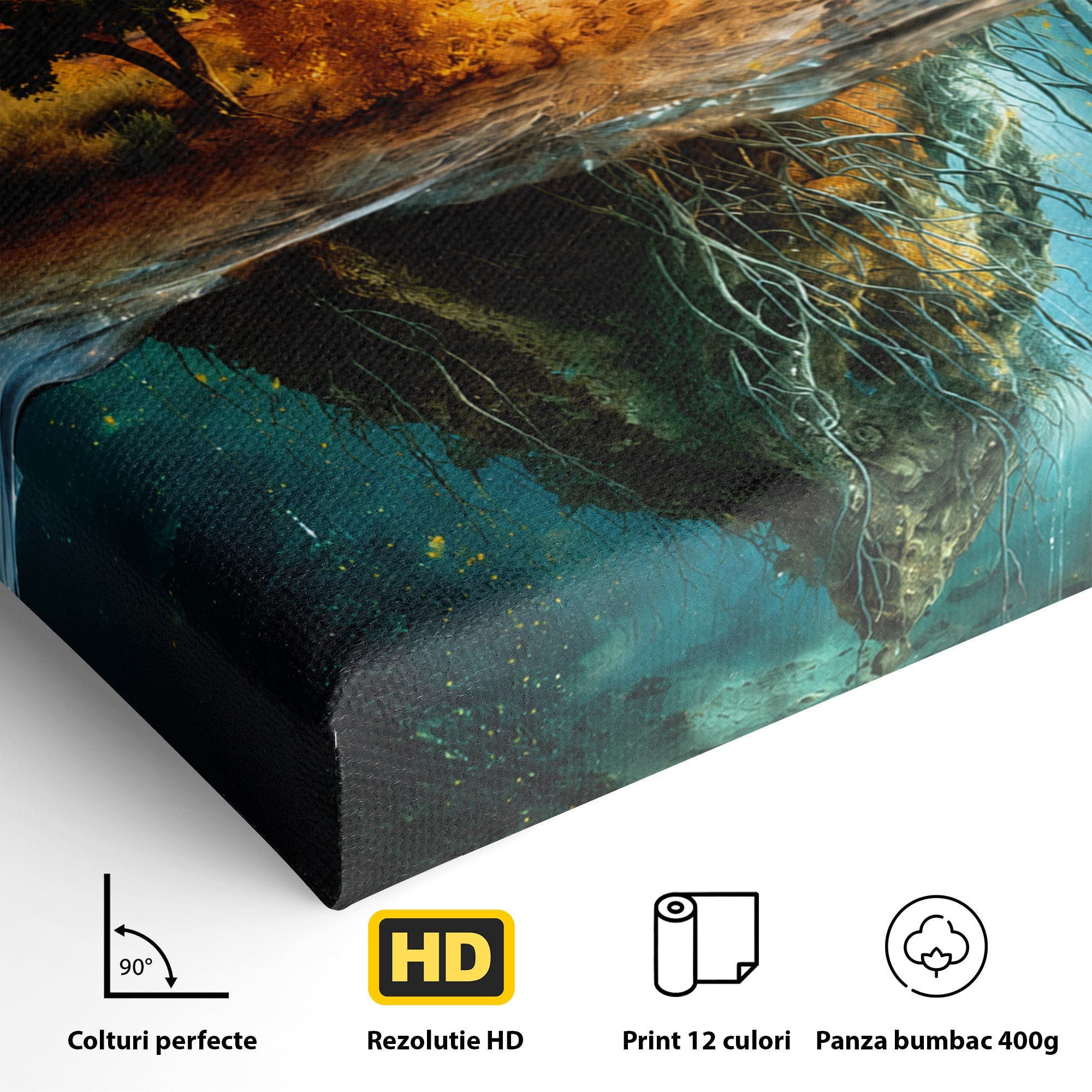 Tablou Canvas Premium LuxCanva® A1681, Muntele Cosmic, Munte, Univers, Peisaj, Fantezie, Living, Culori Vibrante