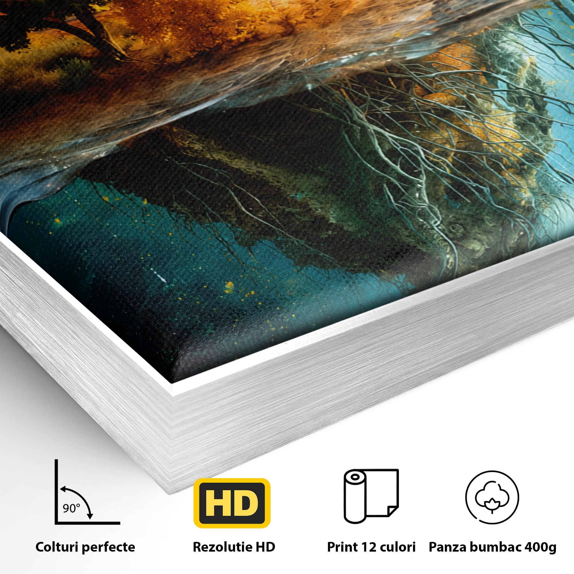 Tablou Canvas Premium LuxCanva® A1681, Muntele Cosmic, Munte, Univers, Peisaj, Fantezie, Living, Culori Vibrante
