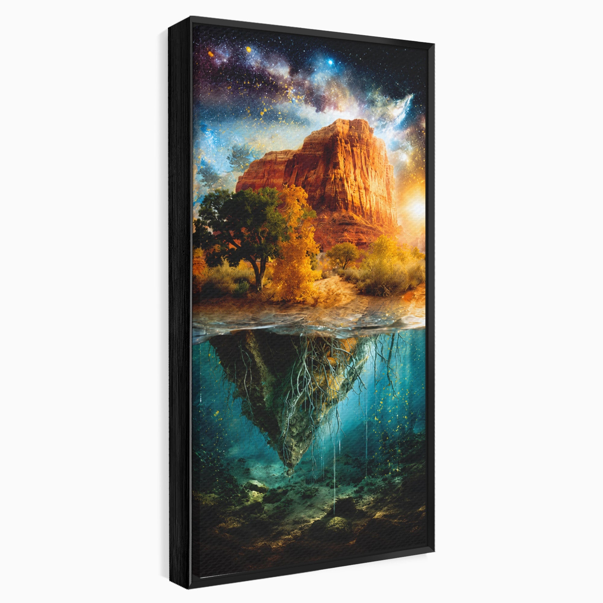 Tablou Canvas Premium LuxCanva® A1681, Muntele Cosmic, Munte, Univers, Peisaj, Fantezie, Living, Culori Vibrante