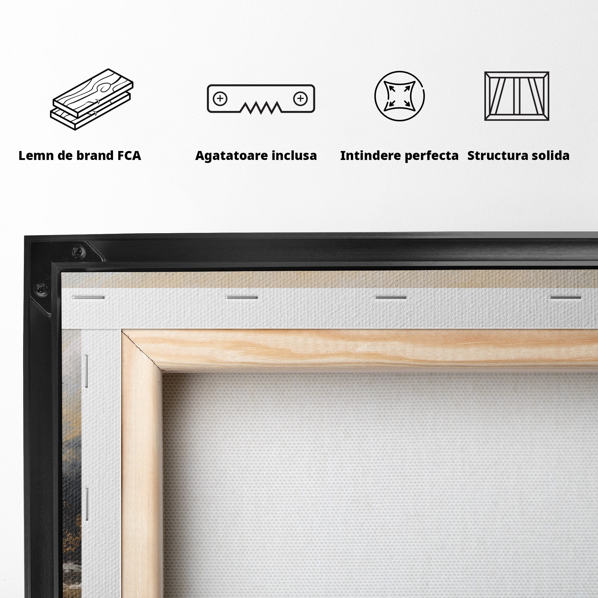 Tablou Canvas Premium LuxCanva® A1683, Peisaj Montan Cu Barca, Peisaj, Munti, Barca, Natura, Lac, Living, Culori Vibrante