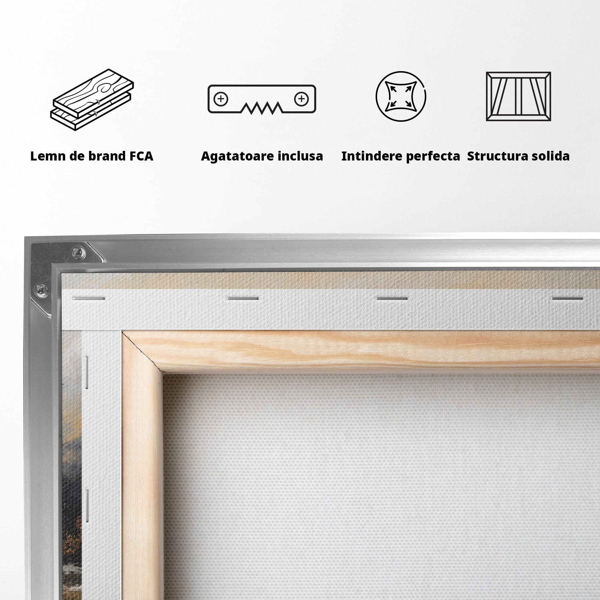 Tablou Canvas Premium LuxCanva® A1683, Peisaj Montan Cu Barca, Peisaj, Munti, Barca, Natura, Lac, Living, Culori Vibrante