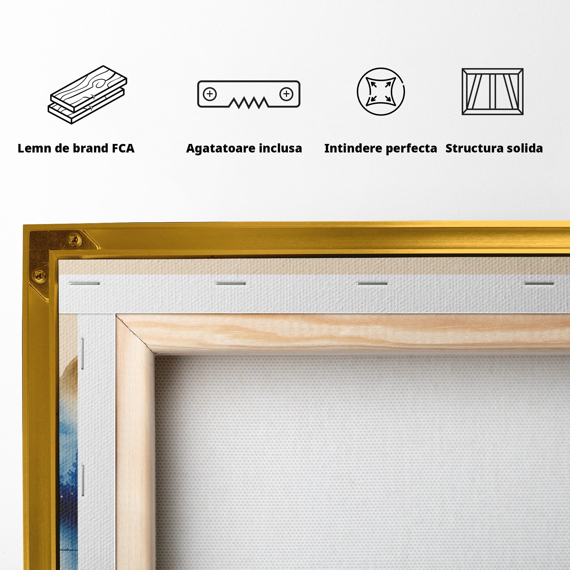 Tablou Canvas Premium LuxCanva® A1684, Peisaj Montan Acvatic, Munti, Lac, Peisaj, Natura, Living, Culori Vibrante