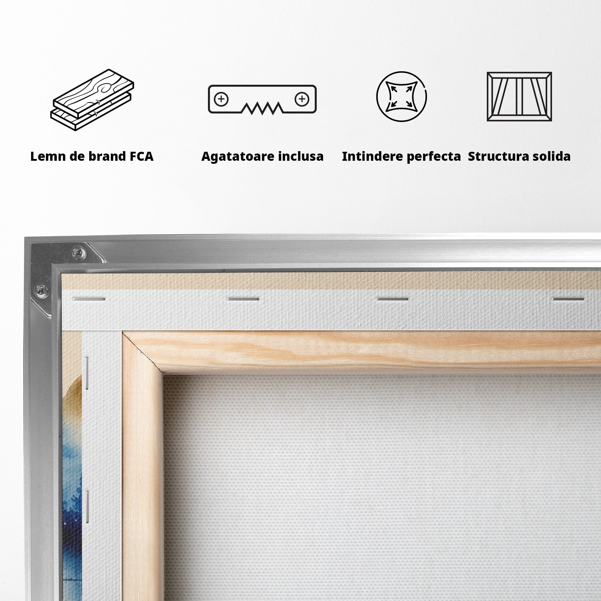 Tablou Canvas Premium LuxCanva® A1684, Peisaj Montan Acvatic, Munti, Lac, Peisaj, Natura, Living, Culori Vibrante