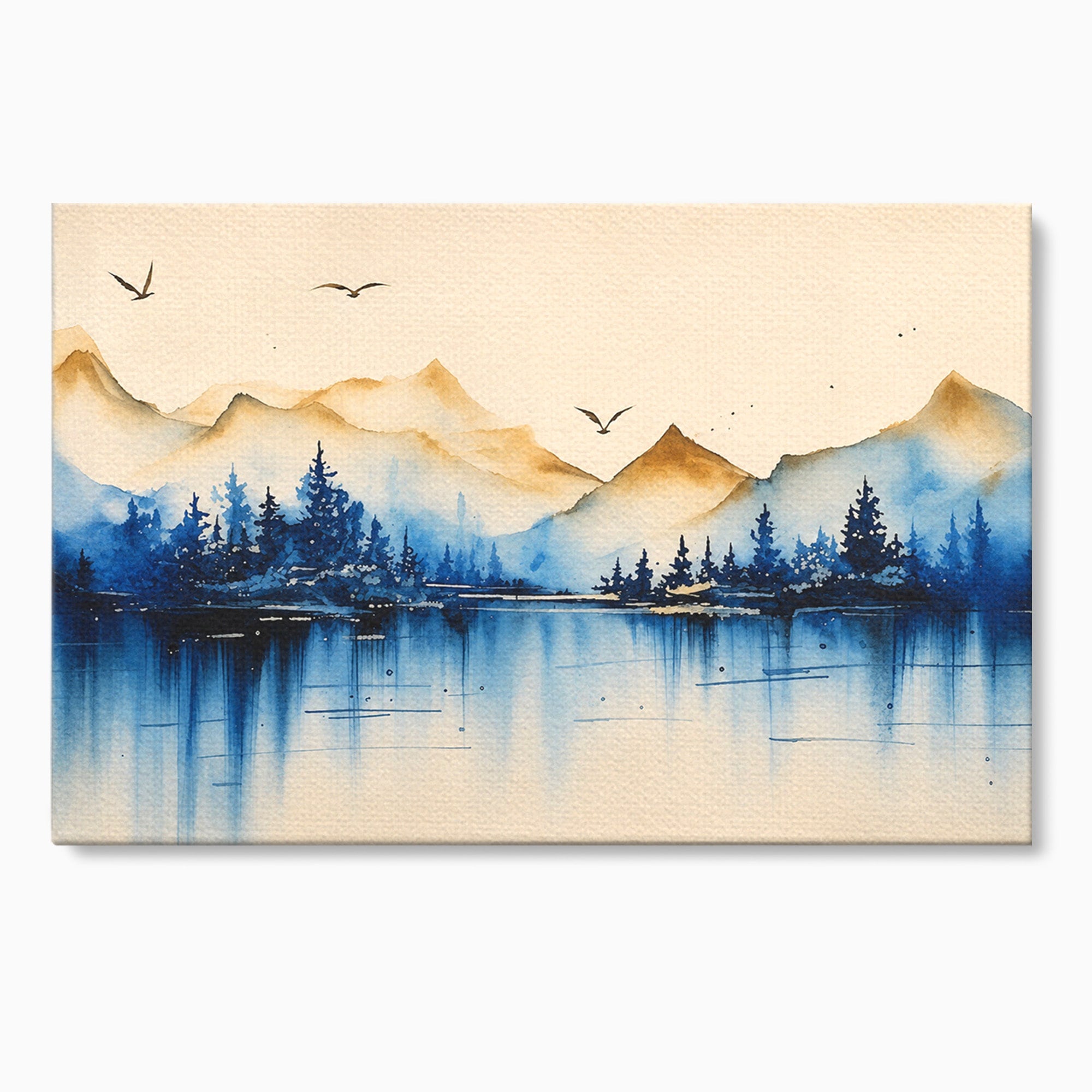 Tablou Canvas Premium LuxCanva® A1684, Peisaj Montan Acvatic, Munti, Lac, Peisaj, Natura, Living, Culori Vibrante