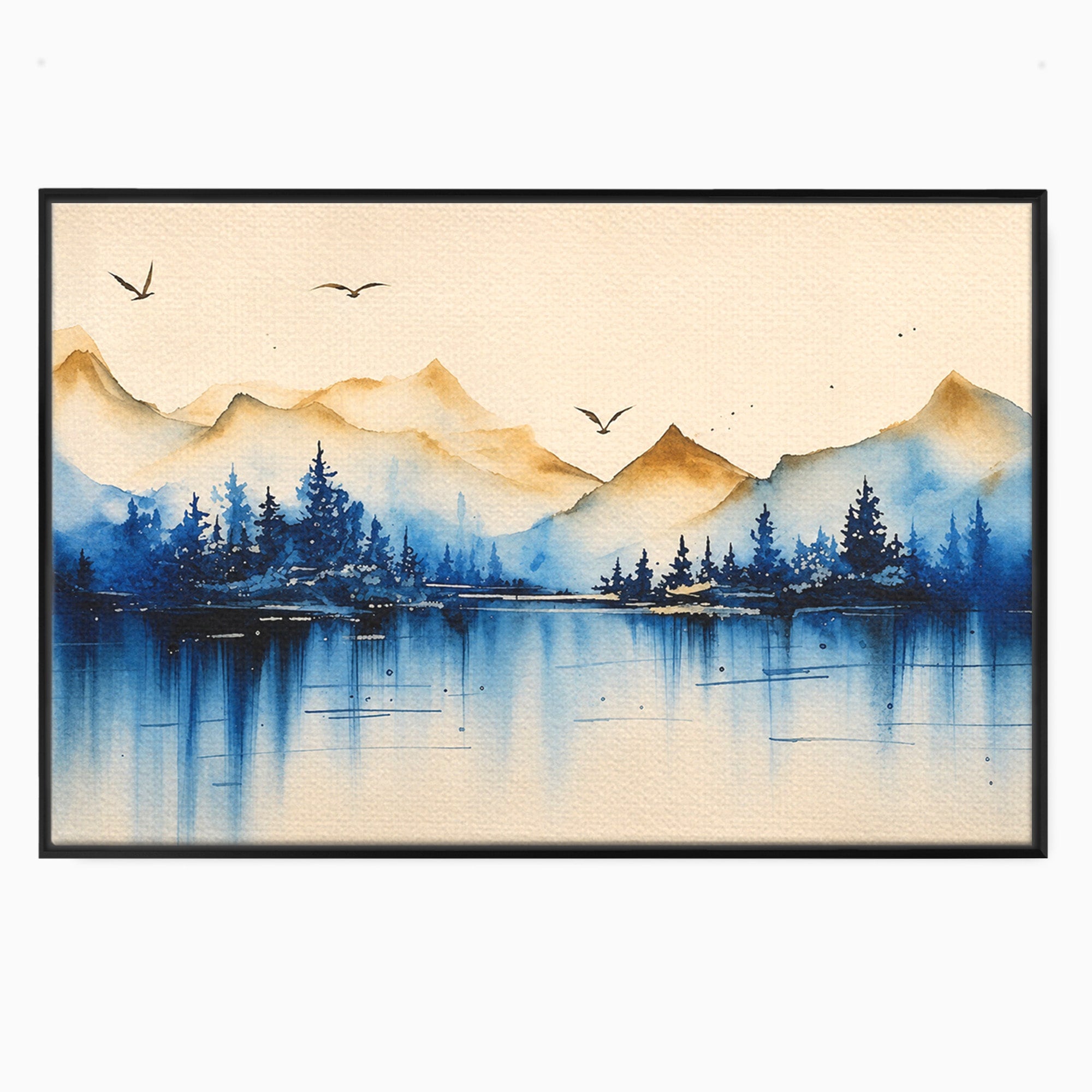 Tablou Canvas Premium LuxCanva® A1684, Peisaj Montan Acvatic, Munti, Lac, Peisaj, Natura, Living, Culori Vibrante