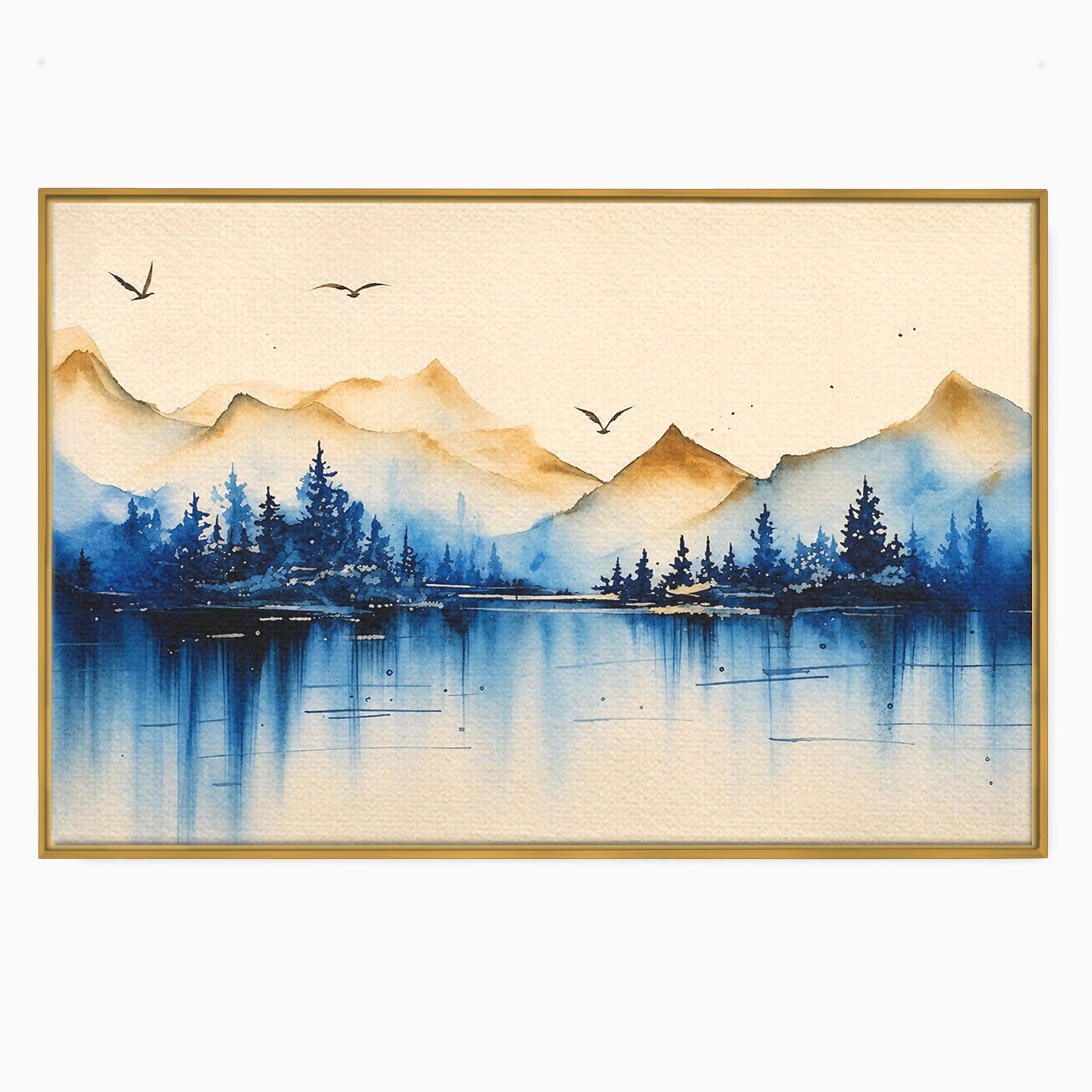 Tablou Canvas Premium LuxCanva® A1684, Peisaj Montan Acvatic, Munti, Lac, Peisaj, Natura, Living, Culori Vibrante