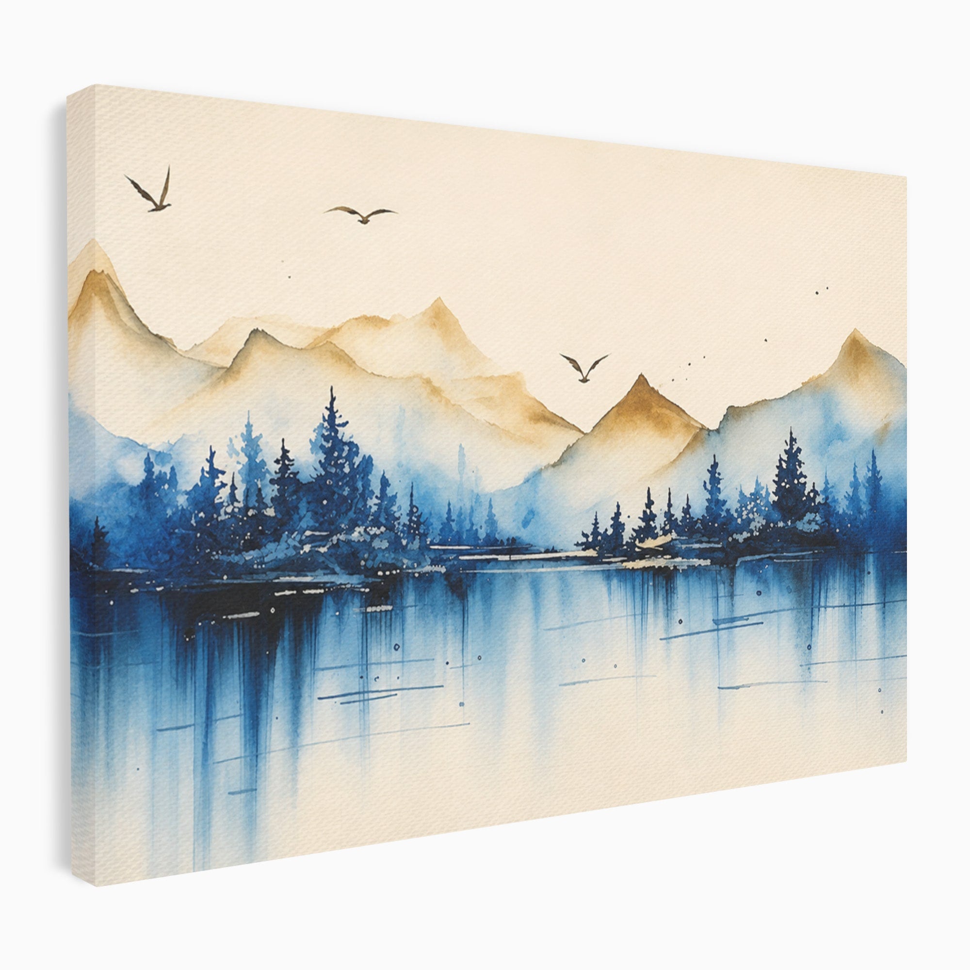 Tablou Canvas Premium LuxCanva® A1684, Peisaj Montan Acvatic, Munti, Lac, Peisaj, Natura, Living, Culori Vibrante
