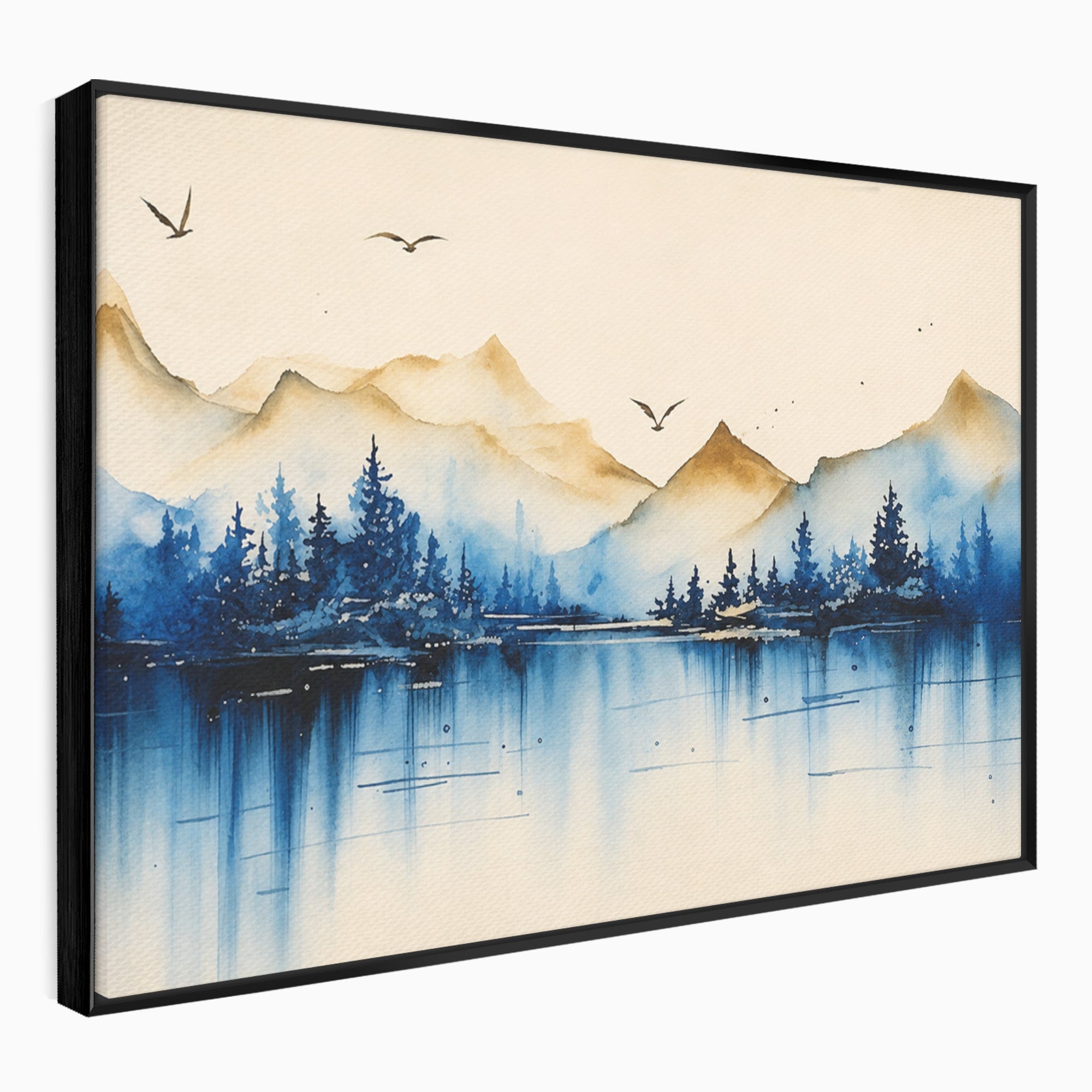 Tablou Canvas Premium LuxCanva® A1684, Peisaj Montan Acvatic, Munti, Lac, Peisaj, Natura, Living, Culori Vibrante