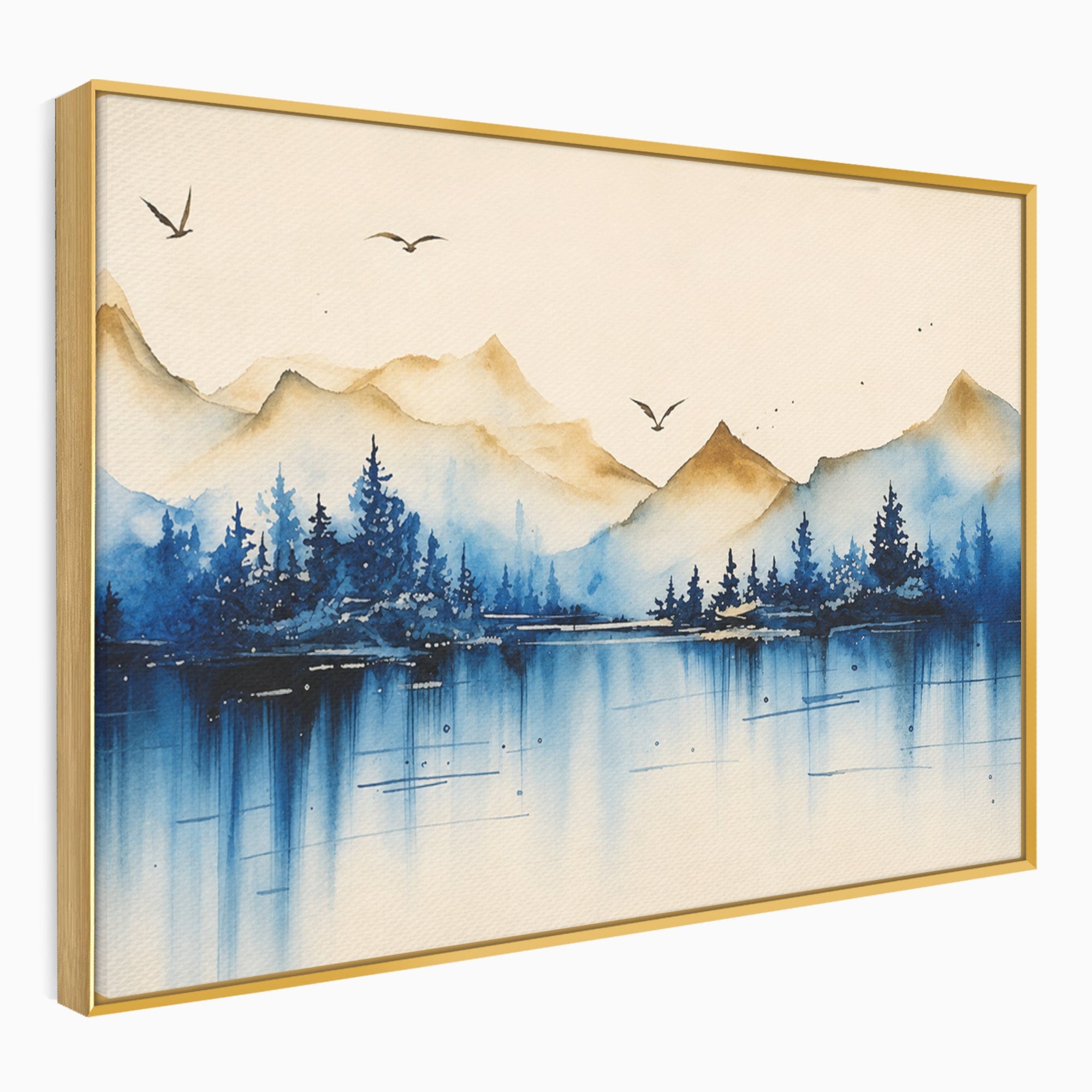 Tablou Canvas Premium LuxCanva® A1684, Peisaj Montan Acvatic, Munti, Lac, Peisaj, Natura, Living, Culori Vibrante