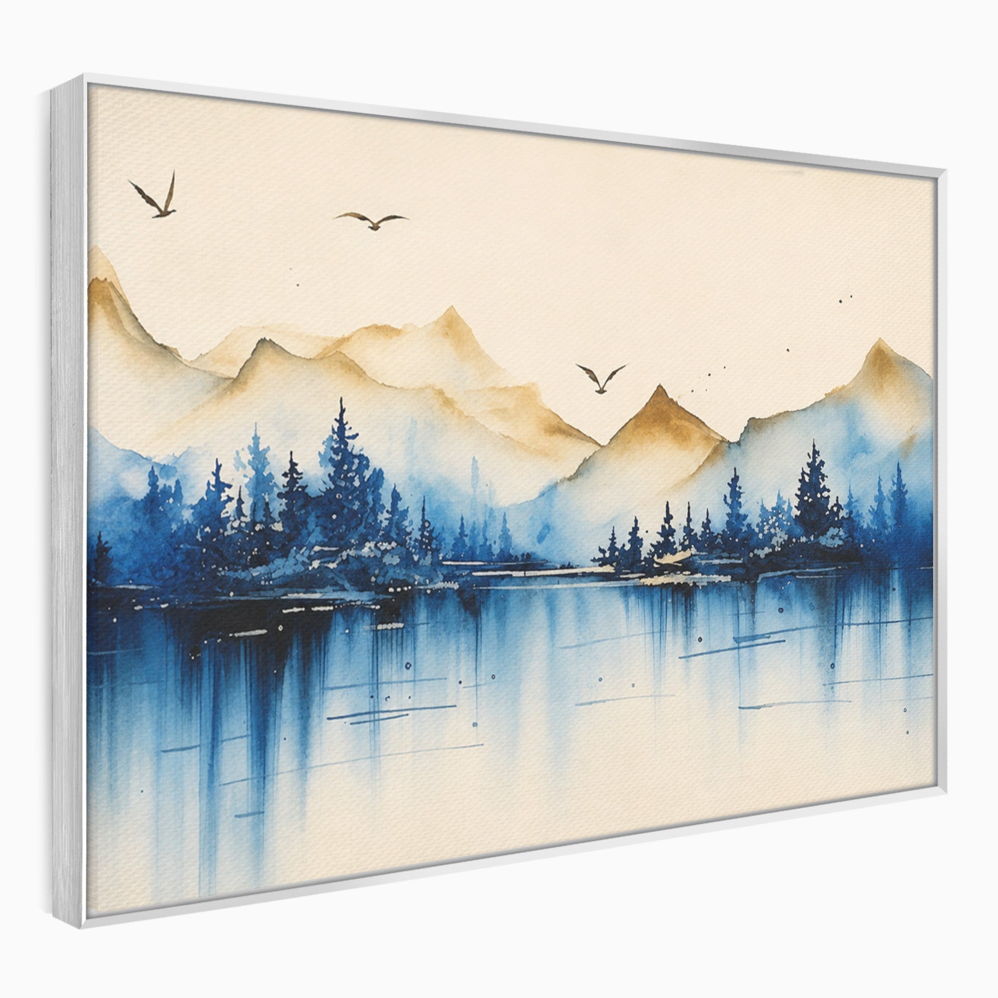 Tablou Canvas Premium LuxCanva® A1684, Peisaj Montan Acvatic, Munti, Lac, Peisaj, Natura, Living, Culori Vibrante