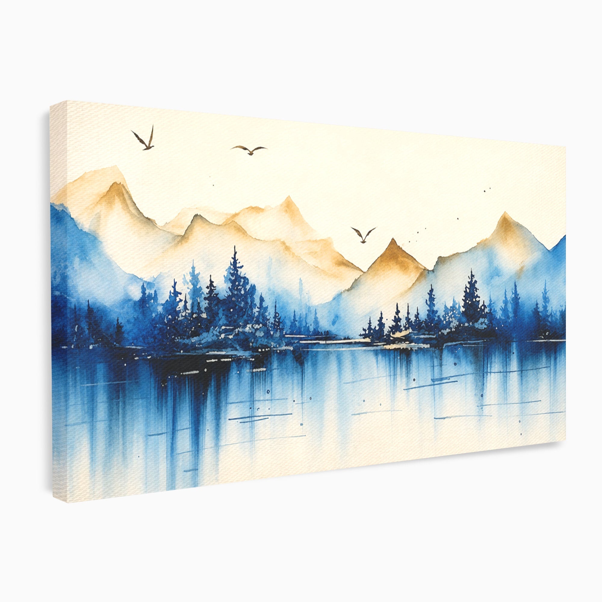 Tablou Canvas Premium LuxCanva® A1684, Peisaj Montan Acvatic, Munti, Lac, Peisaj, Natura, Living, Culori Vibrante