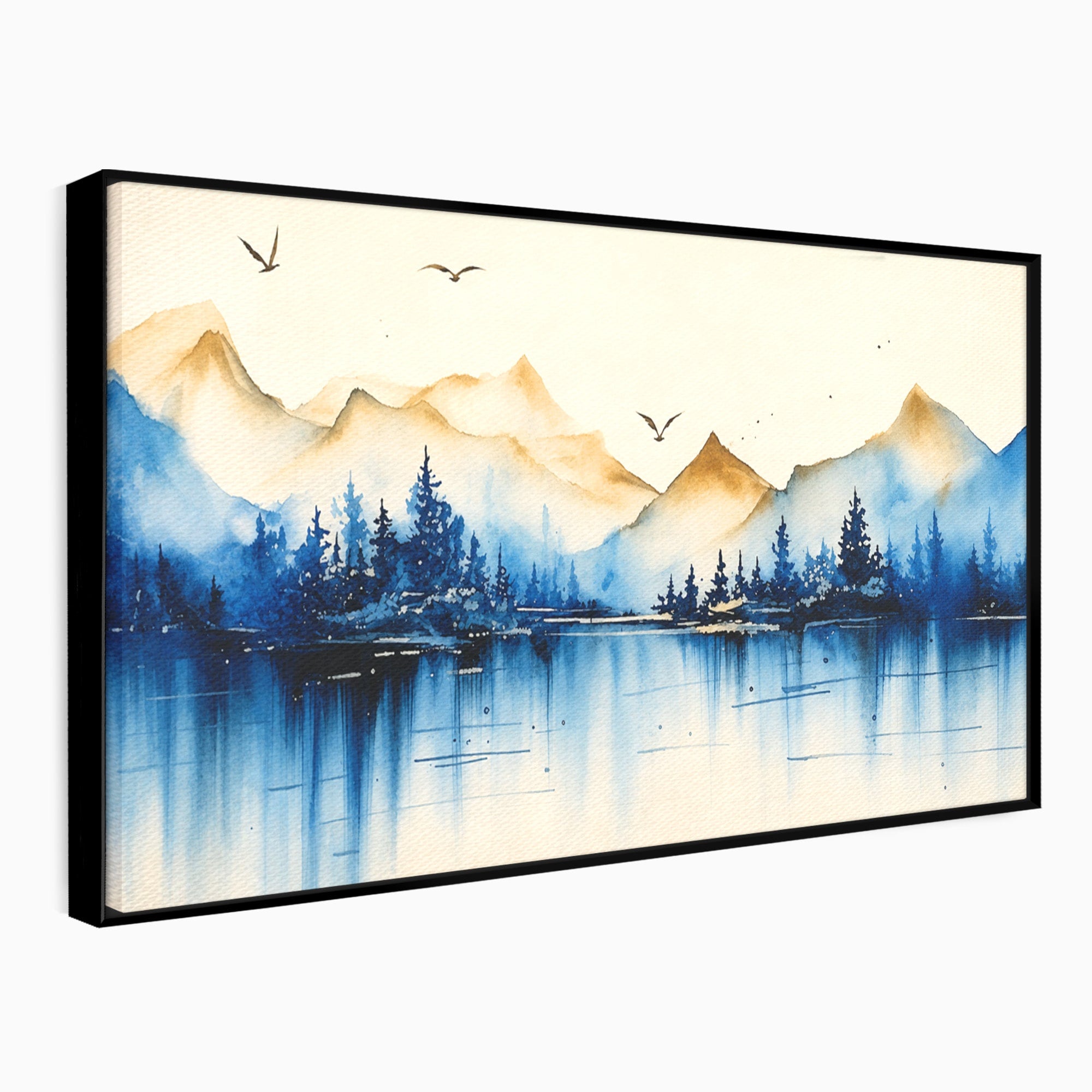 Tablou Canvas Premium LuxCanva® A1684, Peisaj Montan Acvatic, Munti, Lac, Peisaj, Natura, Living, Culori Vibrante