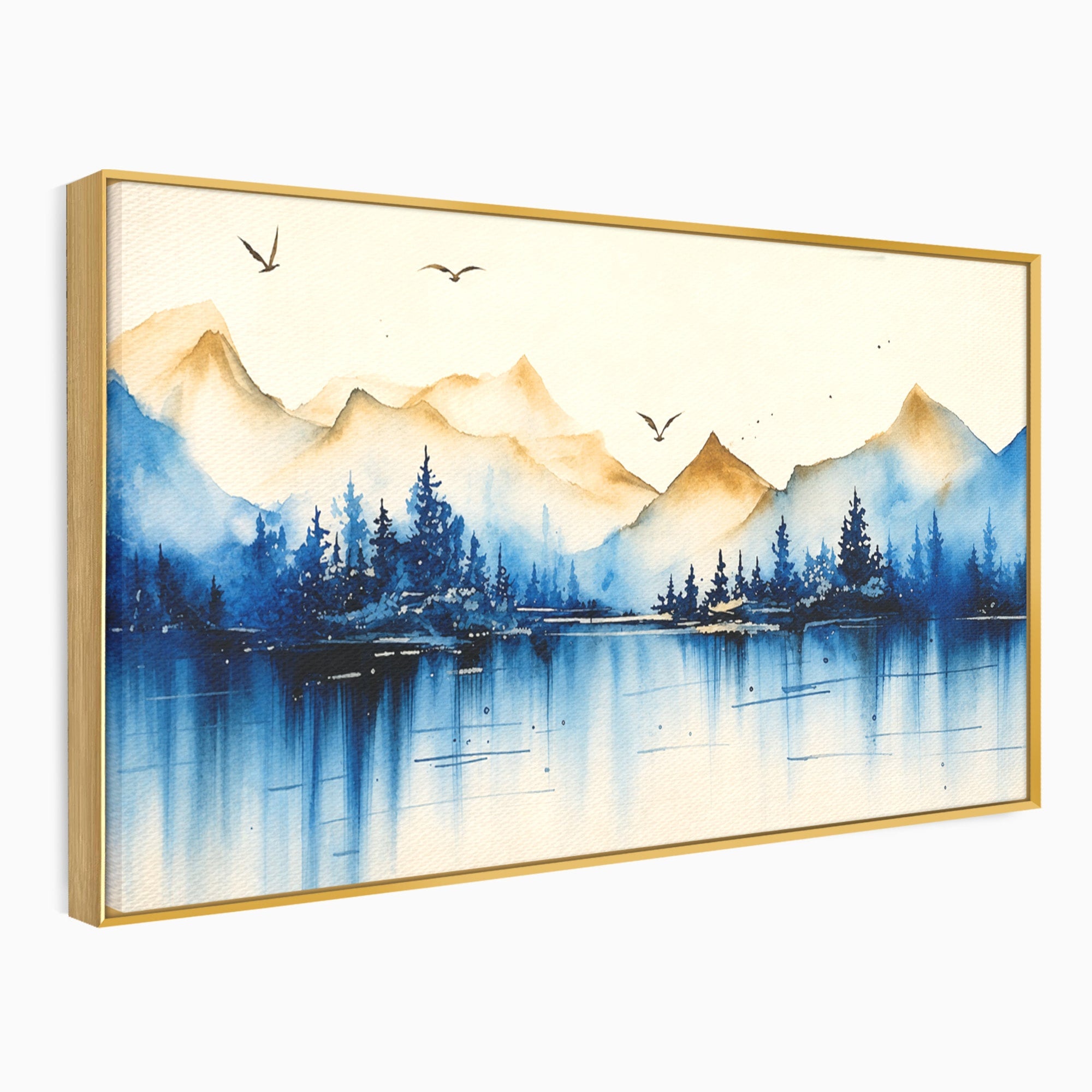 Tablou Canvas Premium LuxCanva® A1684, Peisaj Montan Acvatic, Munti, Lac, Peisaj, Natura, Living, Culori Vibrante
