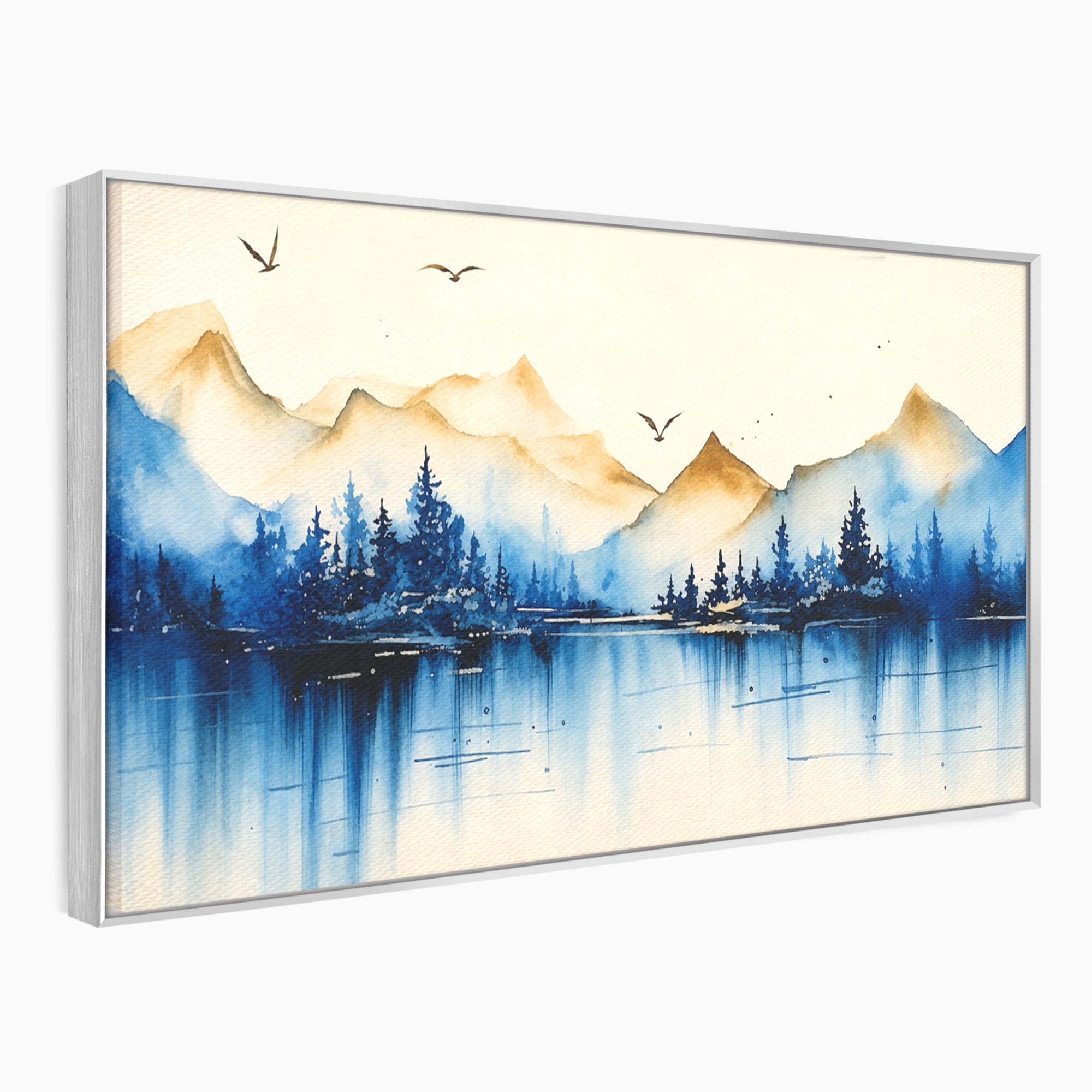 Tablou Canvas Premium LuxCanva® A1684, Peisaj Montan Acvatic, Munti, Lac, Peisaj, Natura, Living, Culori Vibrante