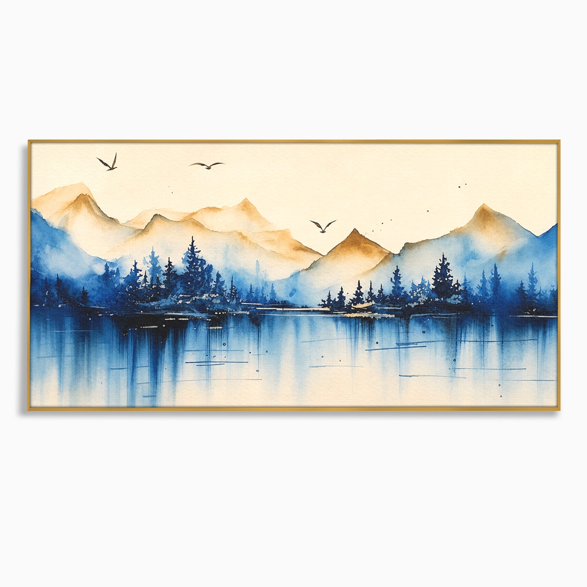 Tablou Canvas Premium LuxCanva® A1684, Peisaj Montan Acvatic, Munti, Lac, Peisaj, Natura, Living, Culori Vibrante