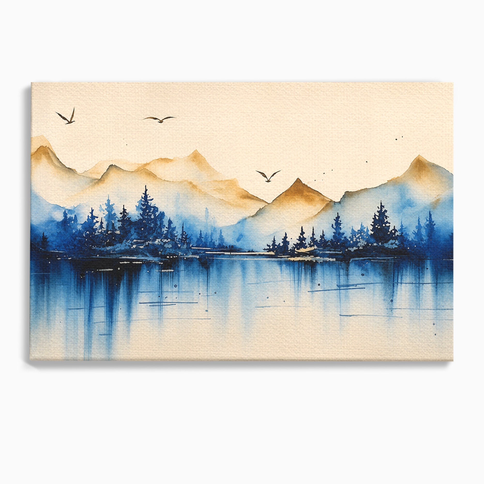 Tablou Canvas Premium LuxCanva® A1684, Peisaj Montan Acvatic, Munti, Lac, Peisaj, Natura, Living, Culori Vibrante