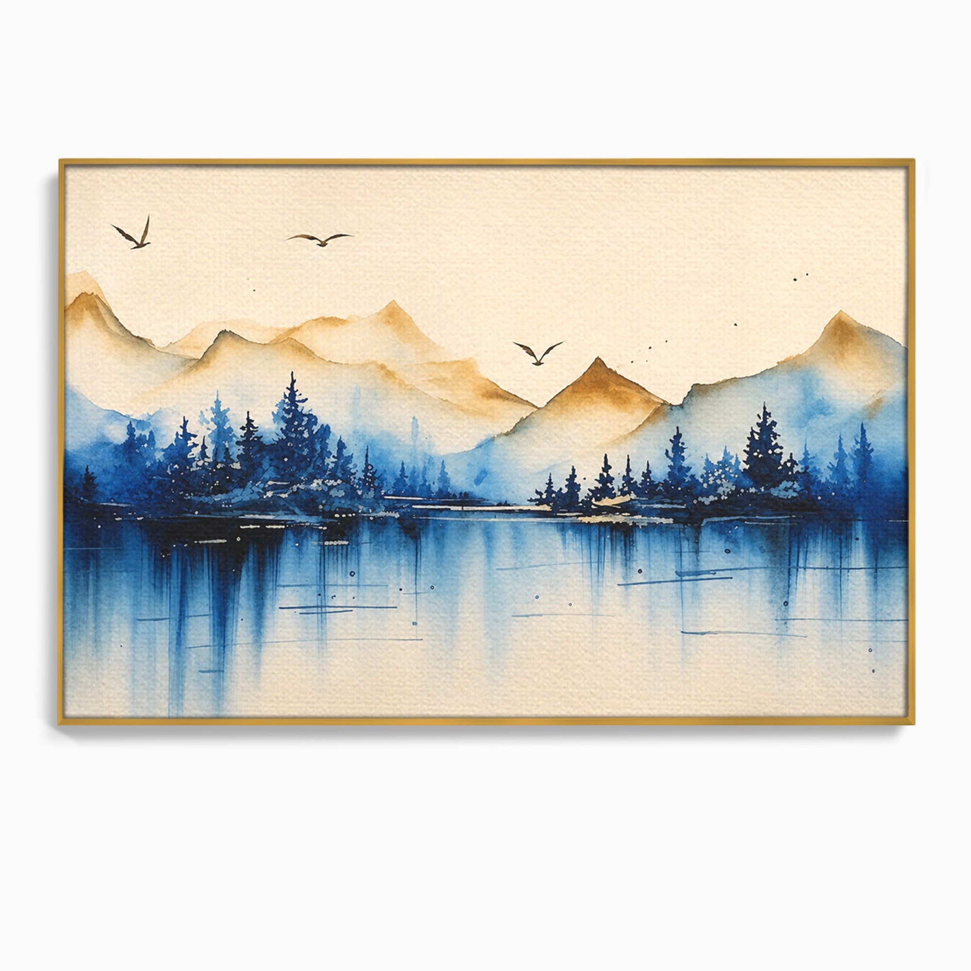 Tablou Canvas Premium LuxCanva® A1684, Peisaj Montan Acvatic, Munti, Lac, Peisaj, Natura, Living, Culori Vibrante