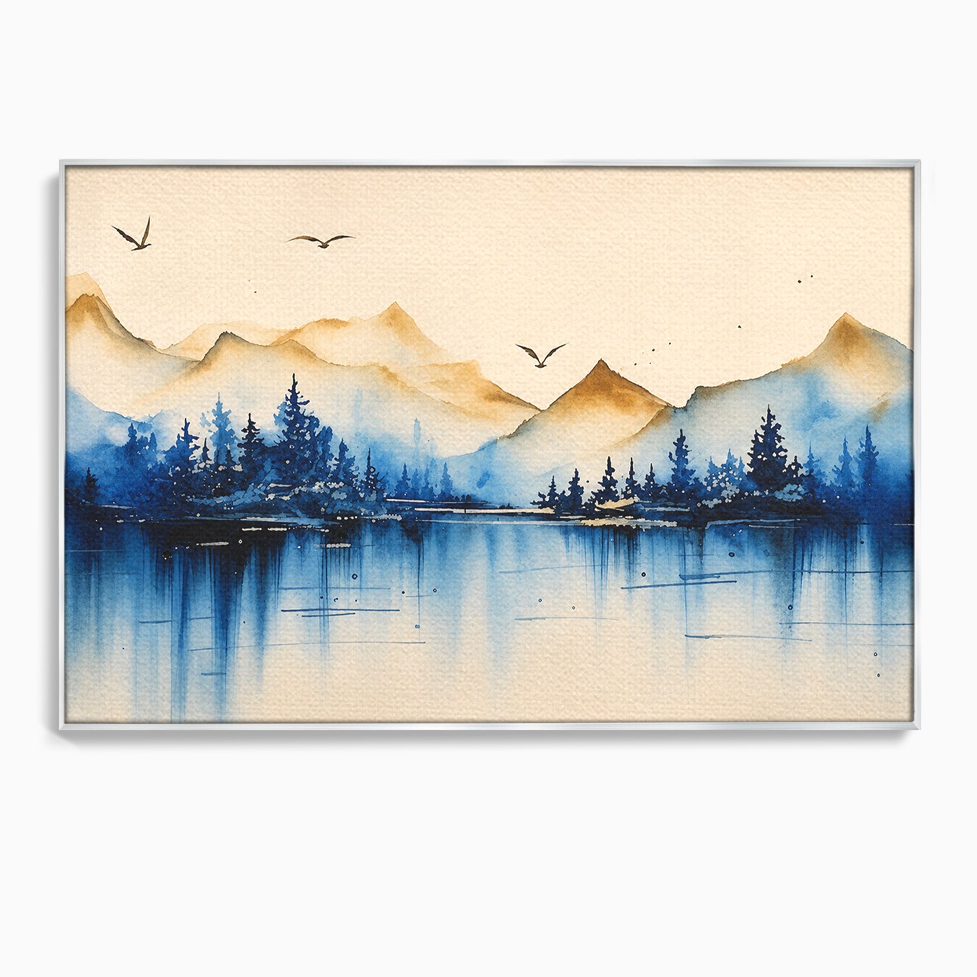 Tablou Canvas Premium LuxCanva® A1684, Peisaj Montan Acvatic, Munti, Lac, Peisaj, Natura, Living, Culori Vibrante