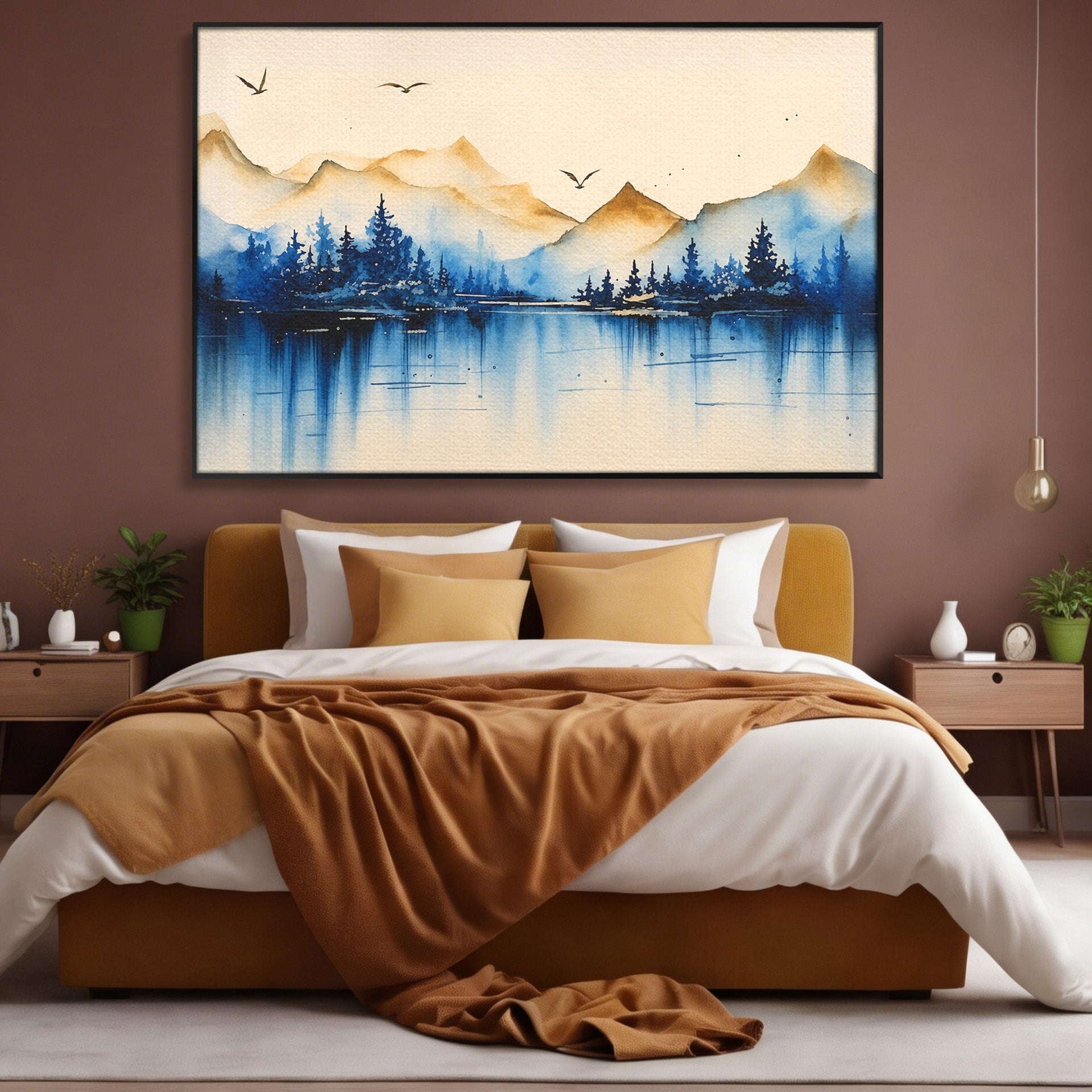 Tablou Canvas Premium LuxCanva® A1684, Peisaj Montan Acvatic, Munti, Lac, Peisaj, Natura, Living, Culori Vibrante