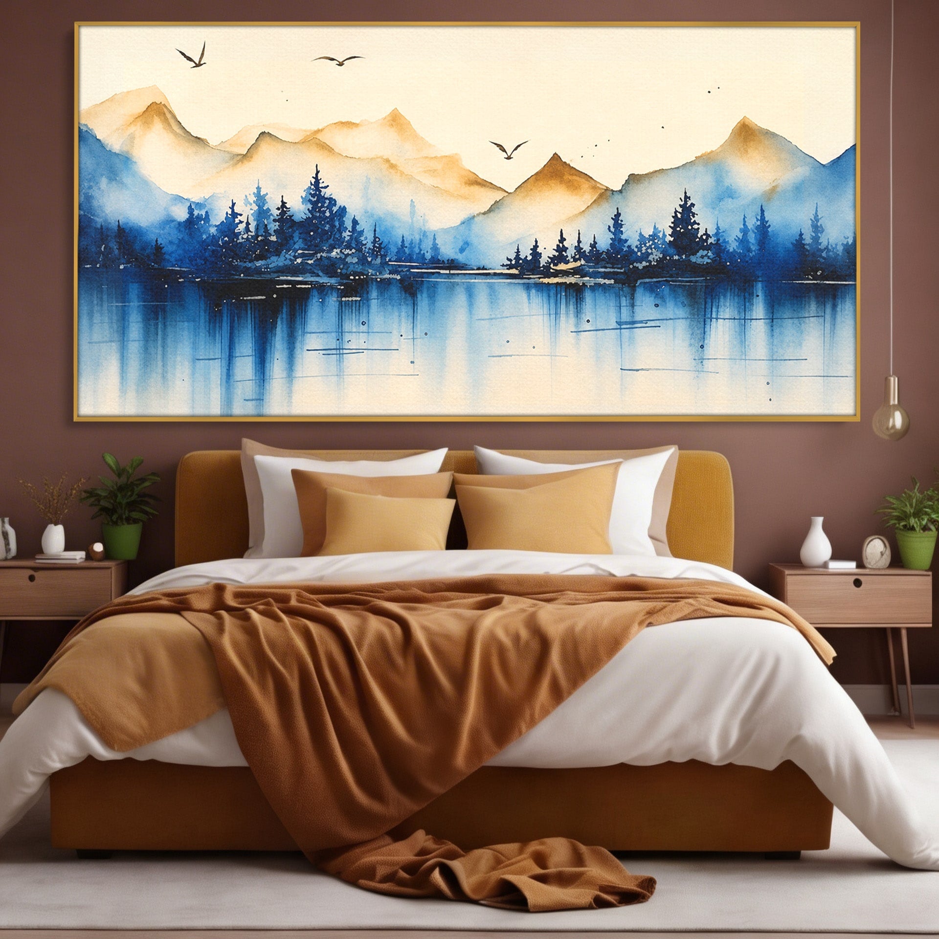 Tablou Canvas Premium LuxCanva® A1684, Peisaj Montan Acvatic, Munti, Lac, Peisaj, Natura, Living, Culori Vibrante