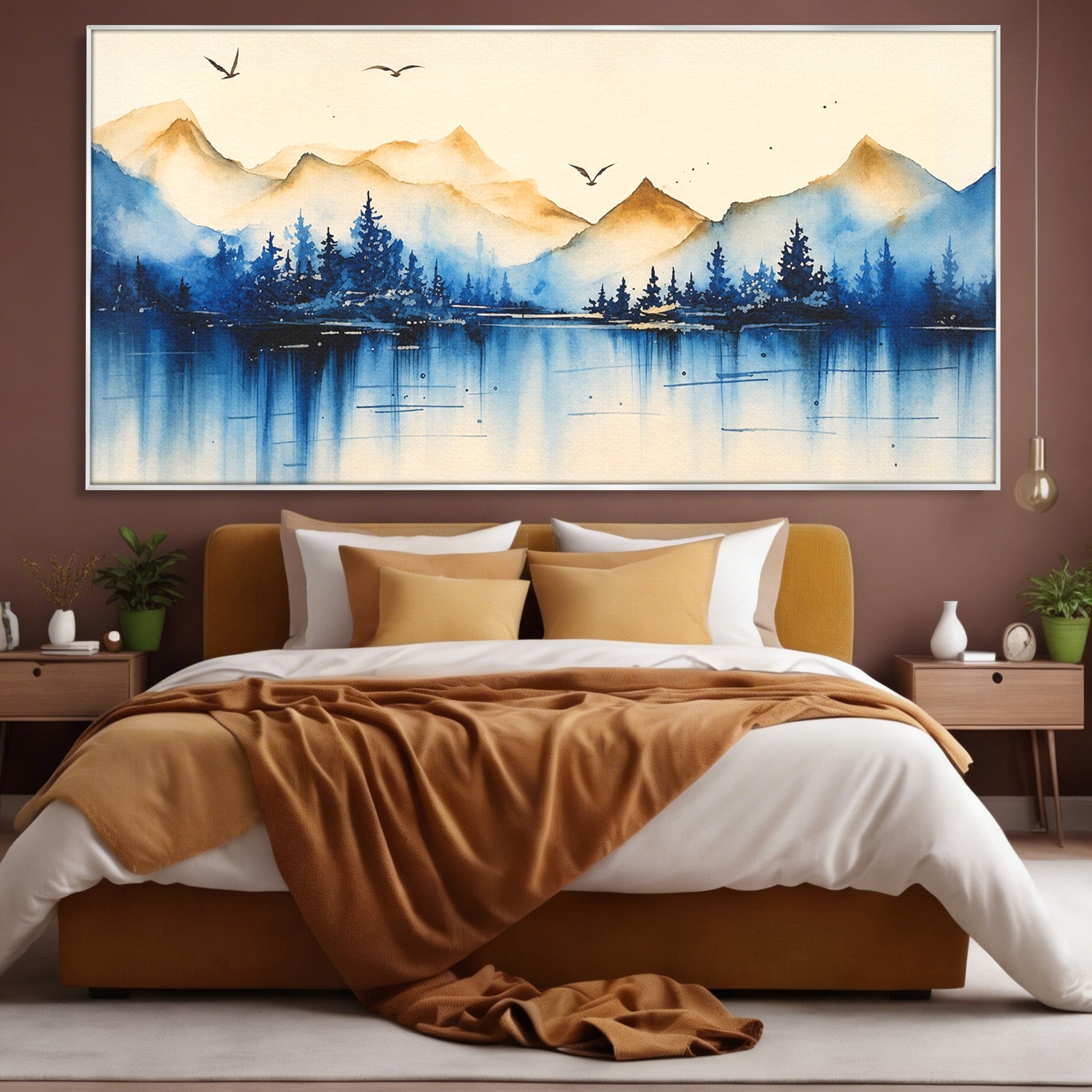 Tablou Canvas Premium LuxCanva® A1684, Peisaj Montan Acvatic, Munti, Lac, Peisaj, Natura, Living, Culori Vibrante