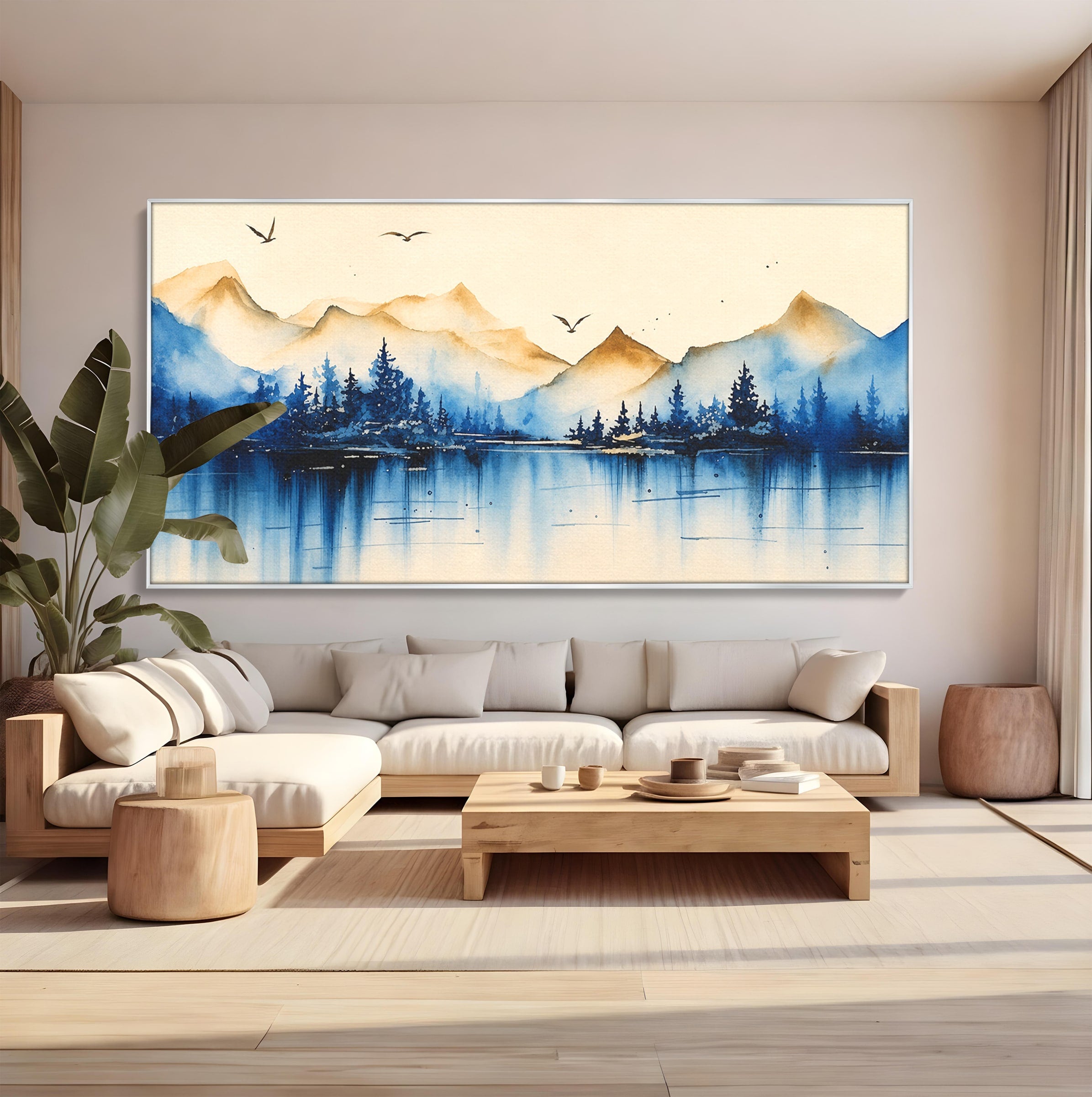 Tablou Canvas Premium LuxCanva® A1684, Peisaj Montan Acvatic, Munti, Lac, Peisaj, Natura, Living, Culori Vibrante