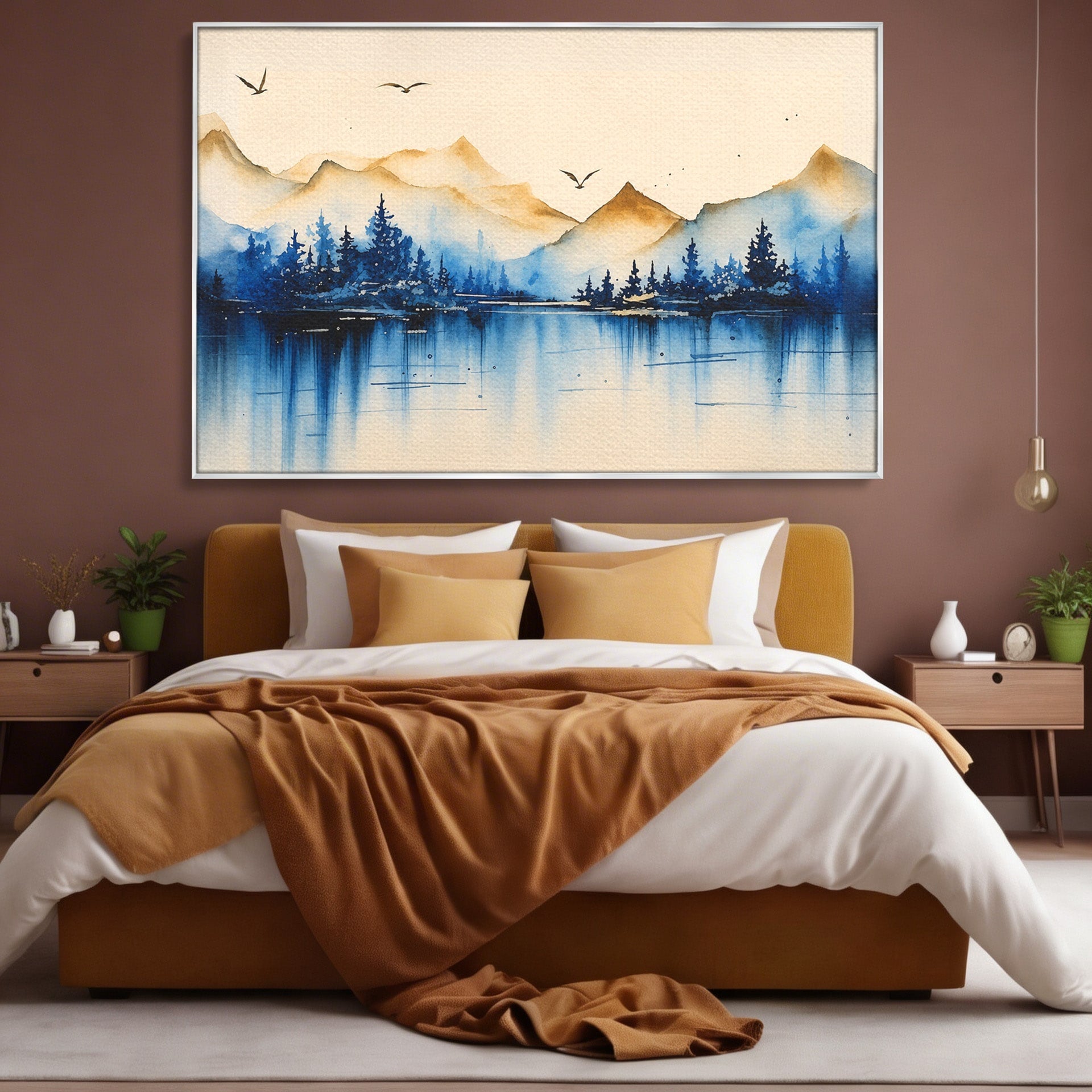 Tablou Canvas Premium LuxCanva® A1684, Peisaj Montan Acvatic, Munti, Lac, Peisaj, Natura, Living, Culori Vibrante