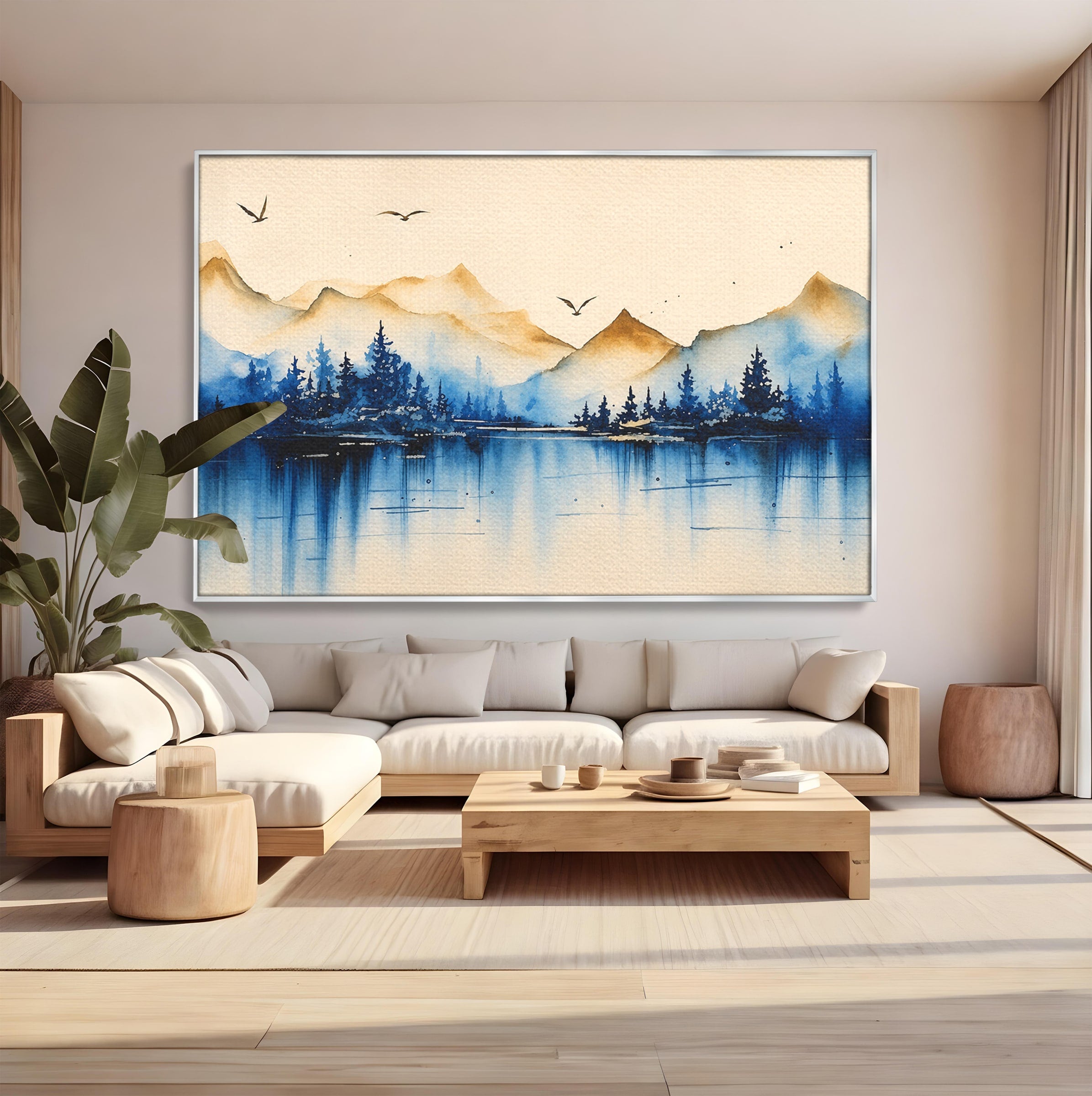 Tablou Canvas Premium LuxCanva® A1684, Peisaj Montan Acvatic, Munti, Lac, Peisaj, Natura, Living, Culori Vibrante