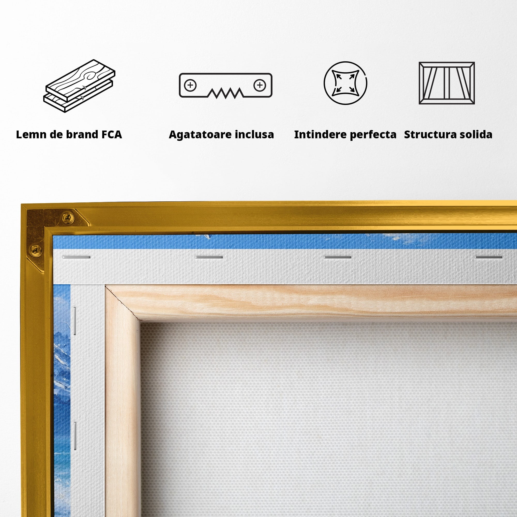 Tablou Canvas Premium LuxCanva® A1685, Munti Si Valuri, Peisaj, Munti, Mare, Natura, Living, Culori Vibrante