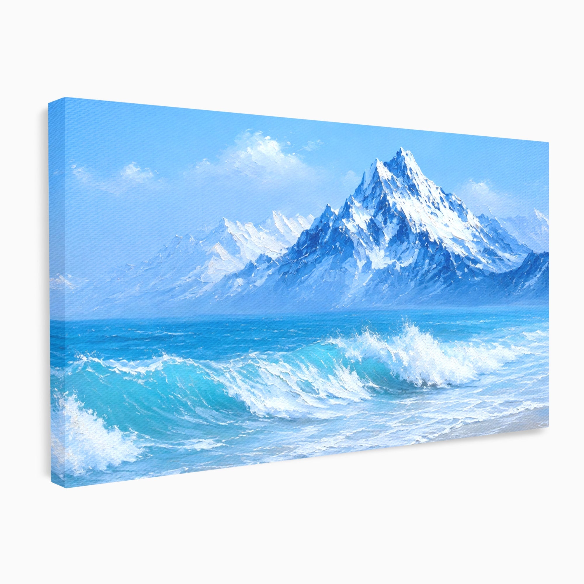 Tablou Canvas Premium LuxCanva® A1685, Munti Si Valuri, Peisaj, Munti, Mare, Natura, Living, Culori Vibrante