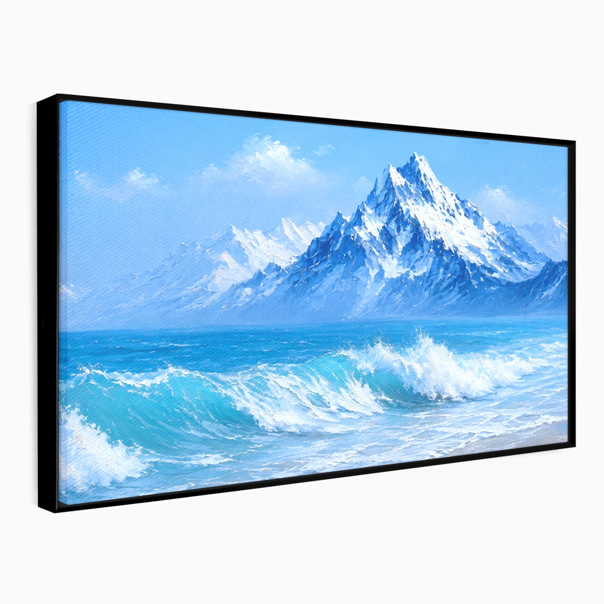 Tablou Canvas Premium LuxCanva® A1685, Munti Si Valuri, Peisaj, Munti, Mare, Natura, Living, Culori Vibrante