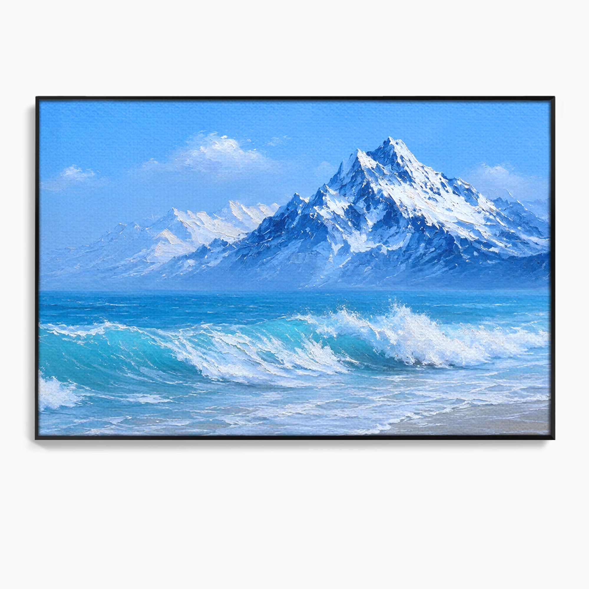 Tablou Canvas Premium LuxCanva® A1685, Munti Si Valuri, Peisaj, Munti, Mare, Natura, Living, Culori Vibrante