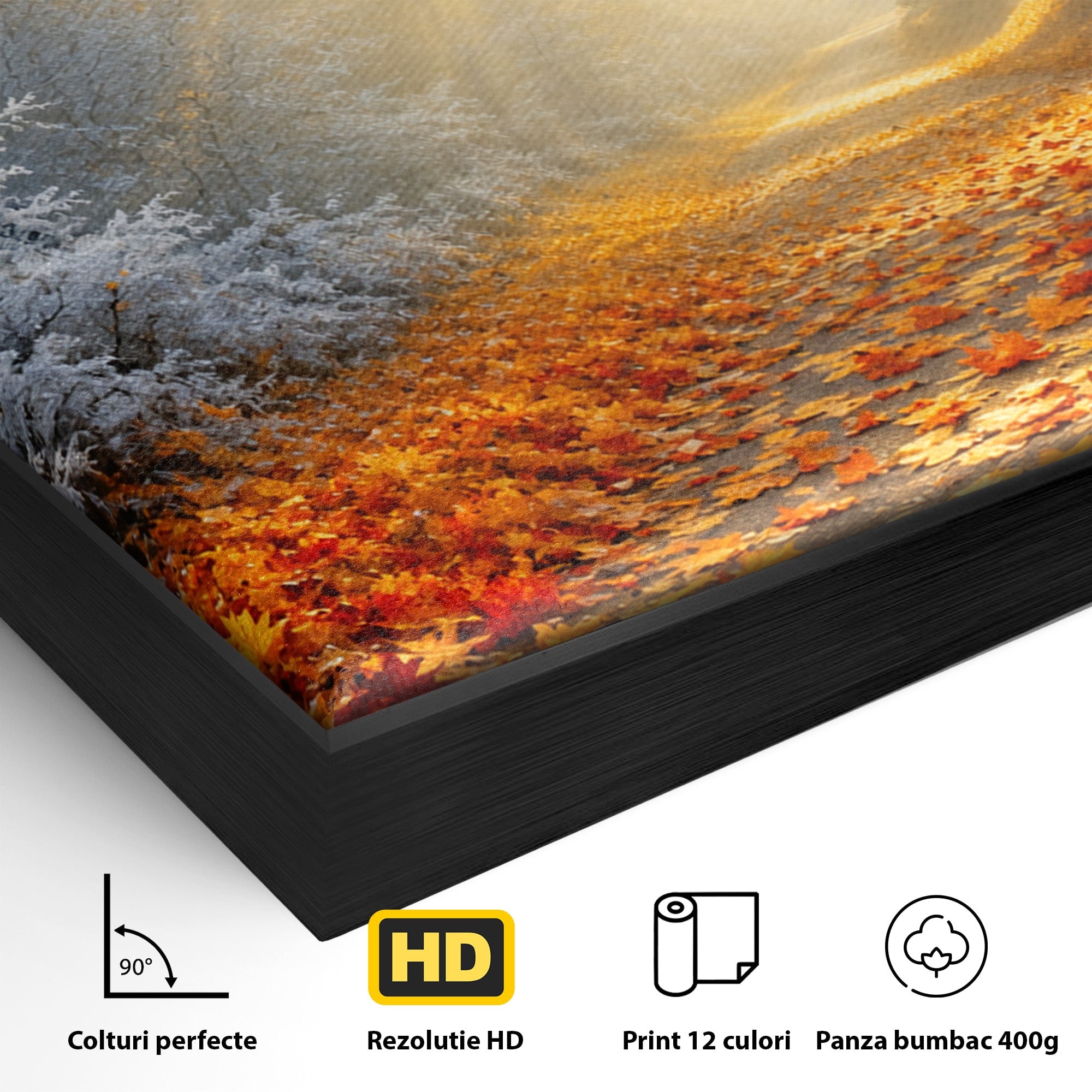 Tablou Canvas Premium LuxCanva® A1686, Aleea De Toamna, Toamna, Padure, Frunze, Natura, Living, Dormitor, Culori Vibrante