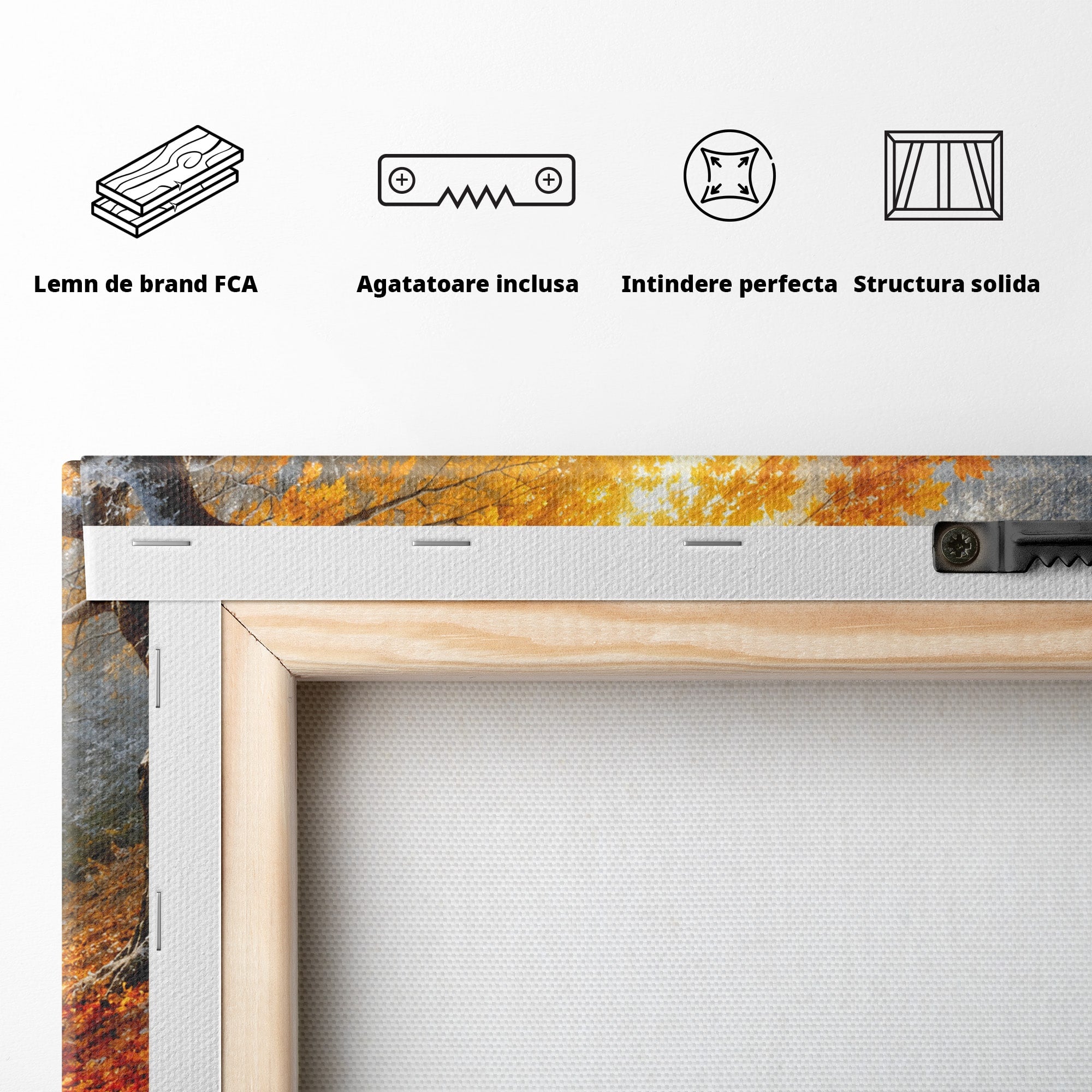Tablou Canvas Premium LuxCanva® A1686, Aleea De Toamna, Toamna, Padure, Frunze, Natura, Living, Dormitor, Culori Vibrante