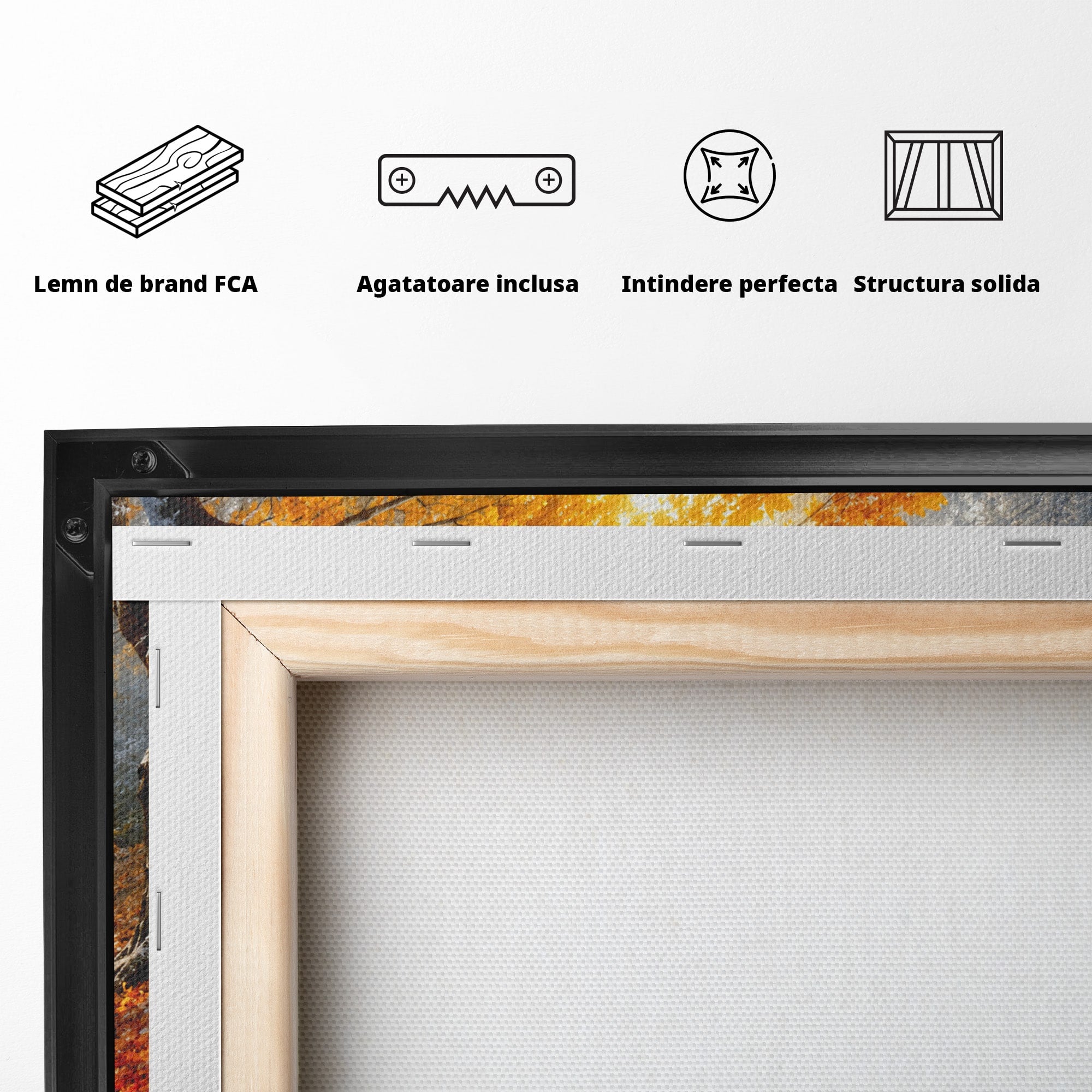 Tablou Canvas Premium LuxCanva® A1686, Aleea De Toamna, Toamna, Padure, Frunze, Natura, Living, Dormitor, Culori Vibrante