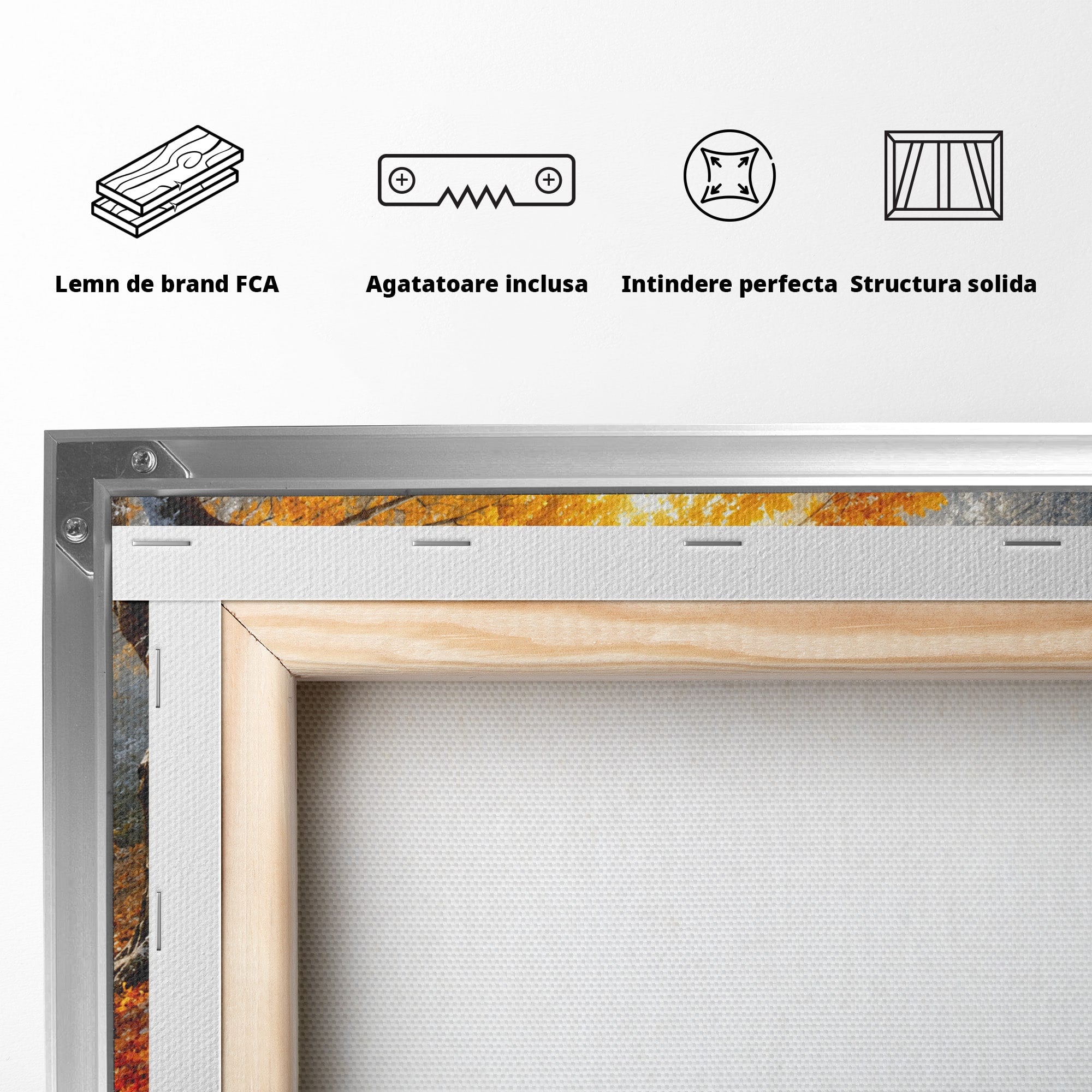 Tablou Canvas Premium LuxCanva® A1686, Aleea De Toamna, Toamna, Padure, Frunze, Natura, Living, Dormitor, Culori Vibrante
