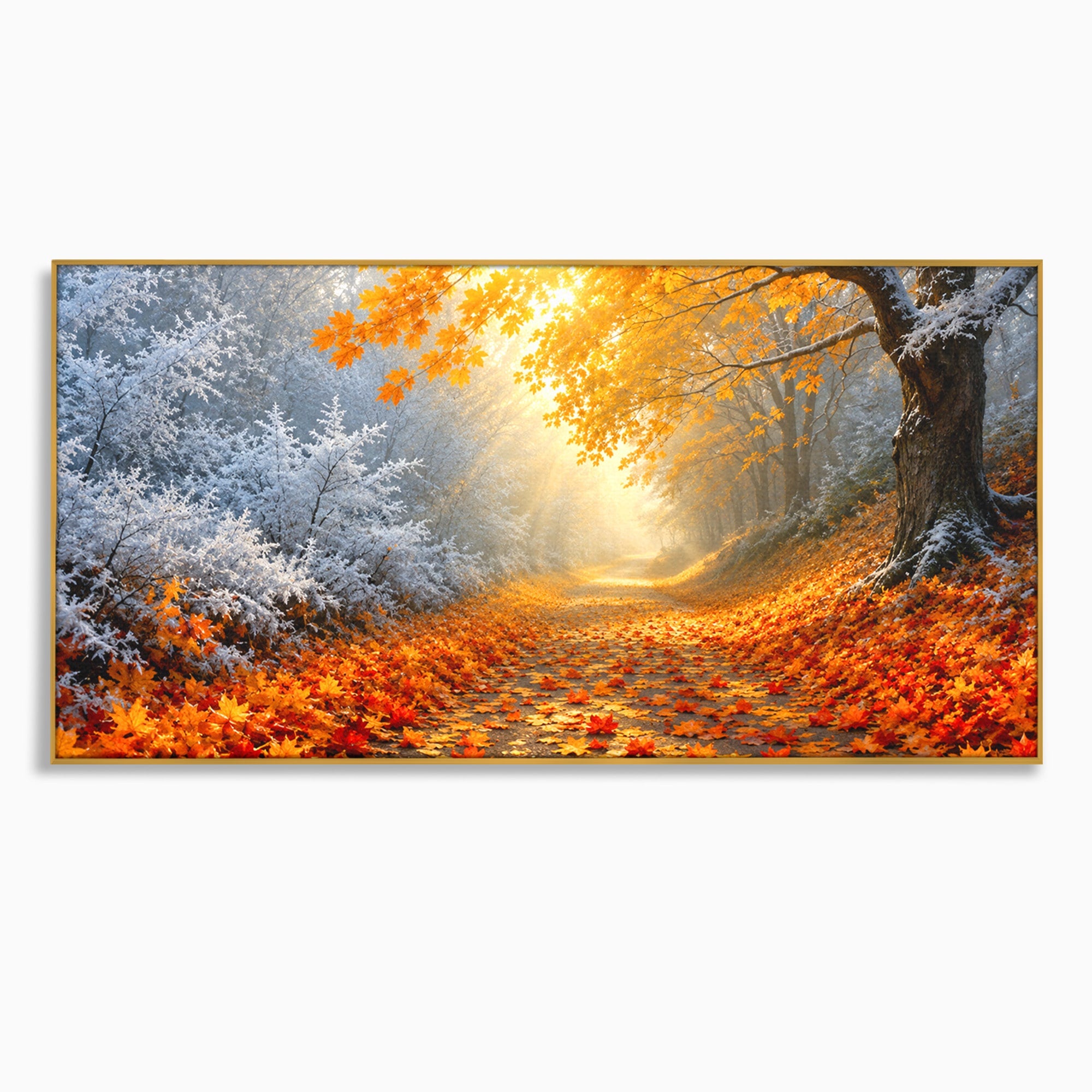 Tablou Canvas Premium LuxCanva® A1686, Aleea De Toamna, Toamna, Padure, Frunze, Natura, Living, Dormitor, Culori Vibrante