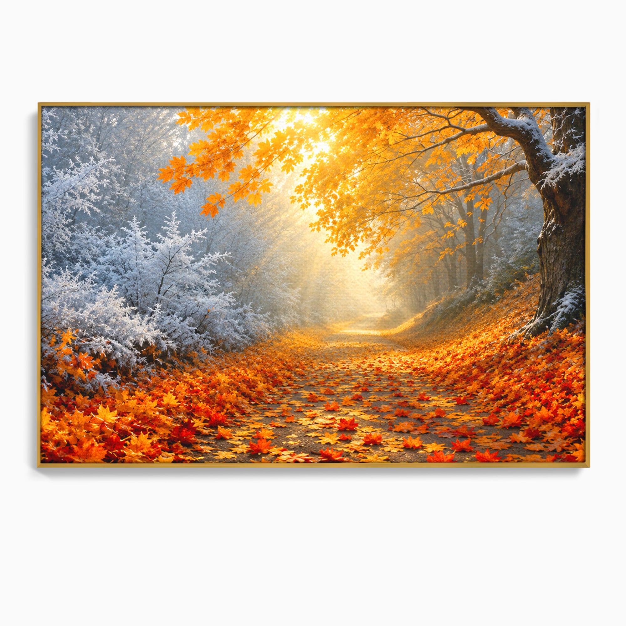 Tablou Canvas Premium LuxCanva® A1686, Aleea De Toamna, Toamna, Padure, Frunze, Natura, Living, Dormitor, Culori Vibrante