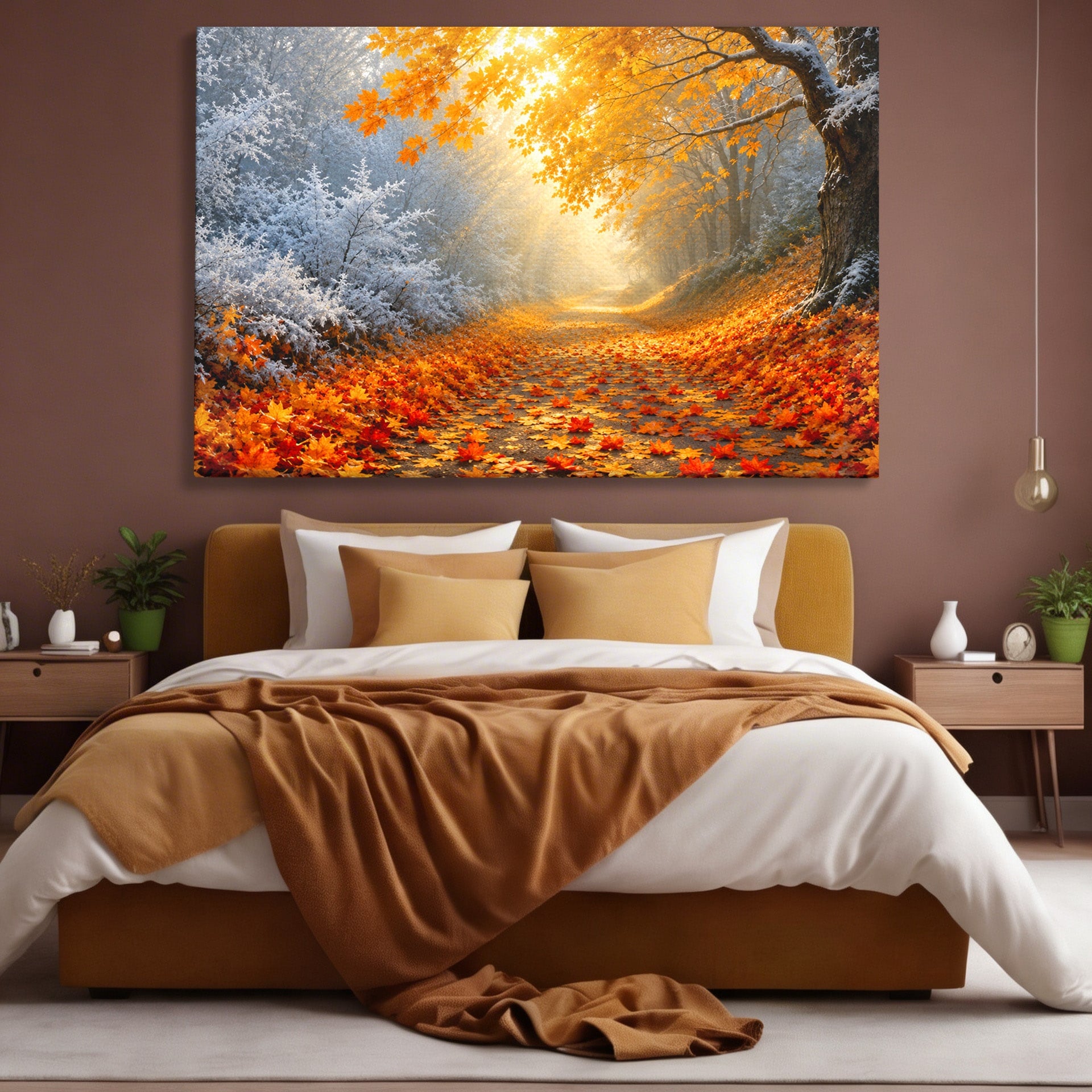 Tablou Canvas Premium LuxCanva® A1686, Aleea De Toamna, Toamna, Padure, Frunze, Natura, Living, Dormitor, Culori Vibrante