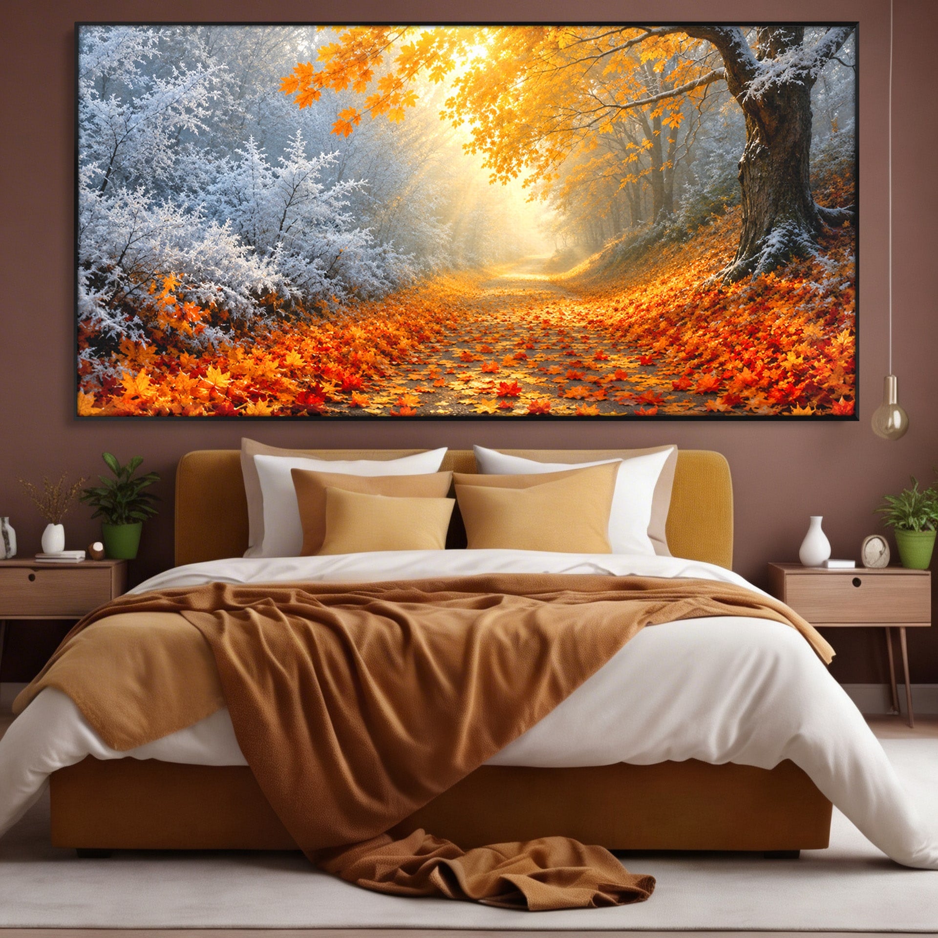Tablou Canvas Premium LuxCanva® A1686, Aleea De Toamna, Toamna, Padure, Frunze, Natura, Living, Dormitor, Culori Vibrante
