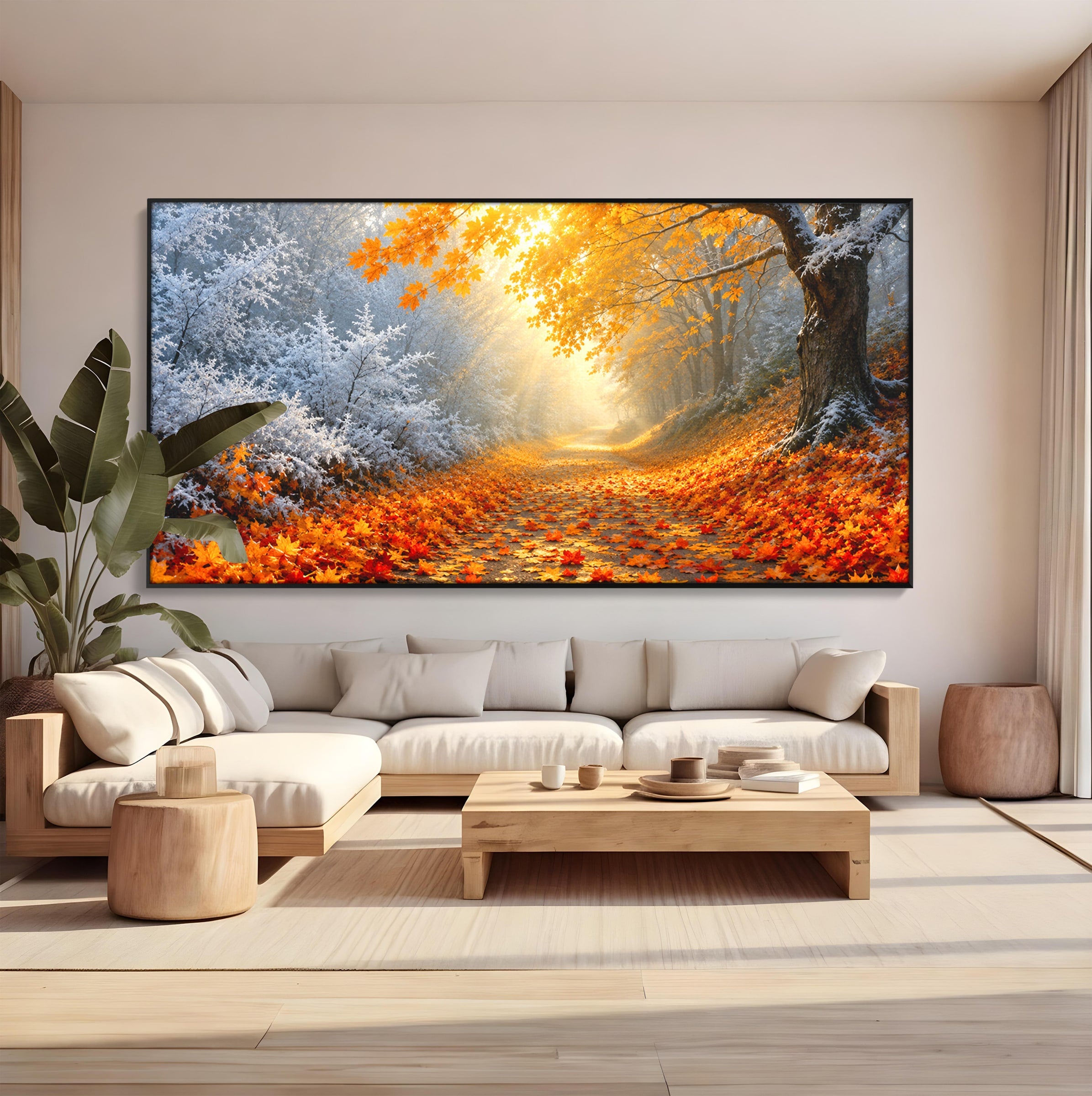 Tablou Canvas Premium LuxCanva® A1686, Aleea De Toamna, Toamna, Padure, Frunze, Natura, Living, Dormitor, Culori Vibrante