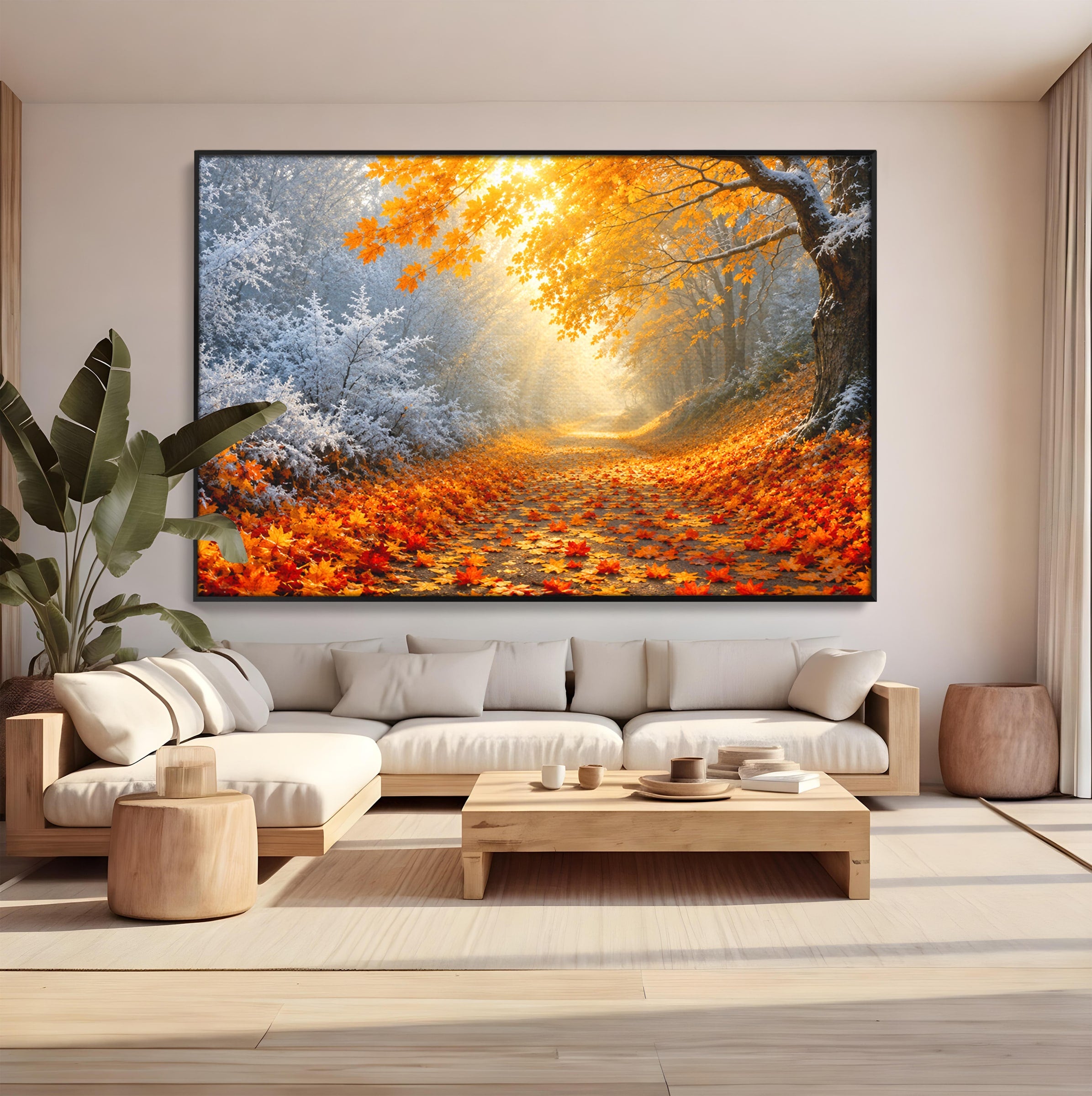 Tablou Canvas Premium LuxCanva® A1686, Aleea De Toamna, Toamna, Padure, Frunze, Natura, Living, Dormitor, Culori Vibrante