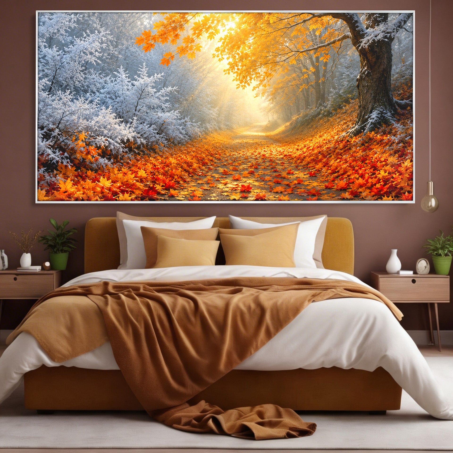 Tablou Canvas Premium LuxCanva® A1686, Aleea De Toamna, Toamna, Padure, Frunze, Natura, Living, Dormitor, Culori Vibrante