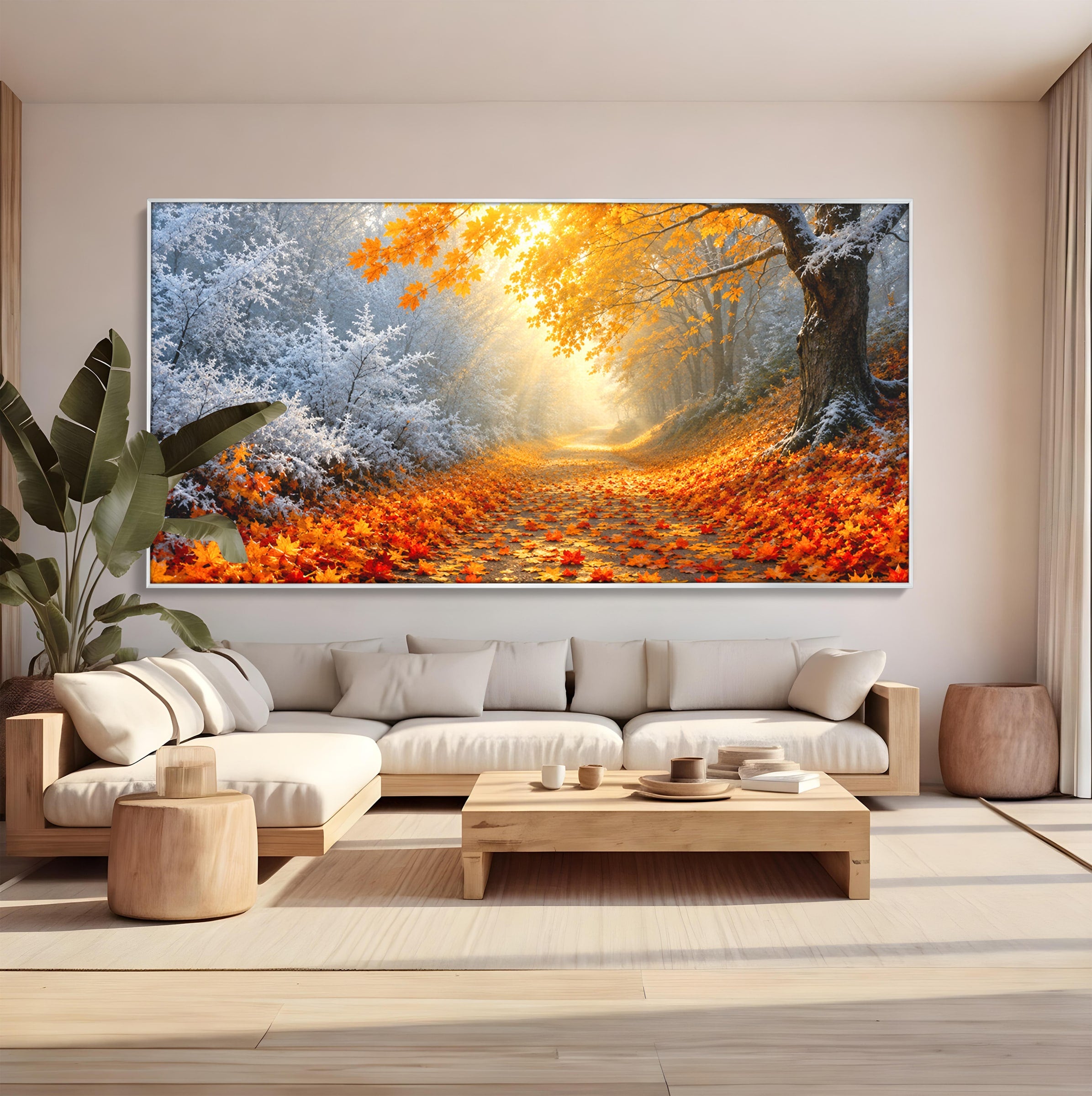 Tablou Canvas Premium LuxCanva® A1686, Aleea De Toamna, Toamna, Padure, Frunze, Natura, Living, Dormitor, Culori Vibrante