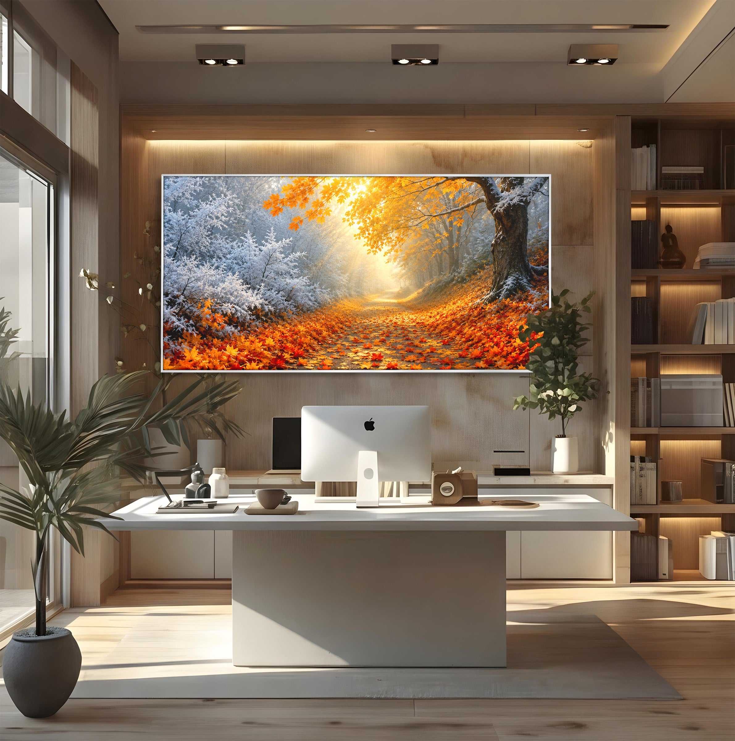 Tablou Canvas Premium LuxCanva® A1686, Aleea De Toamna, Toamna, Padure, Frunze, Natura, Living, Dormitor, Culori Vibrante