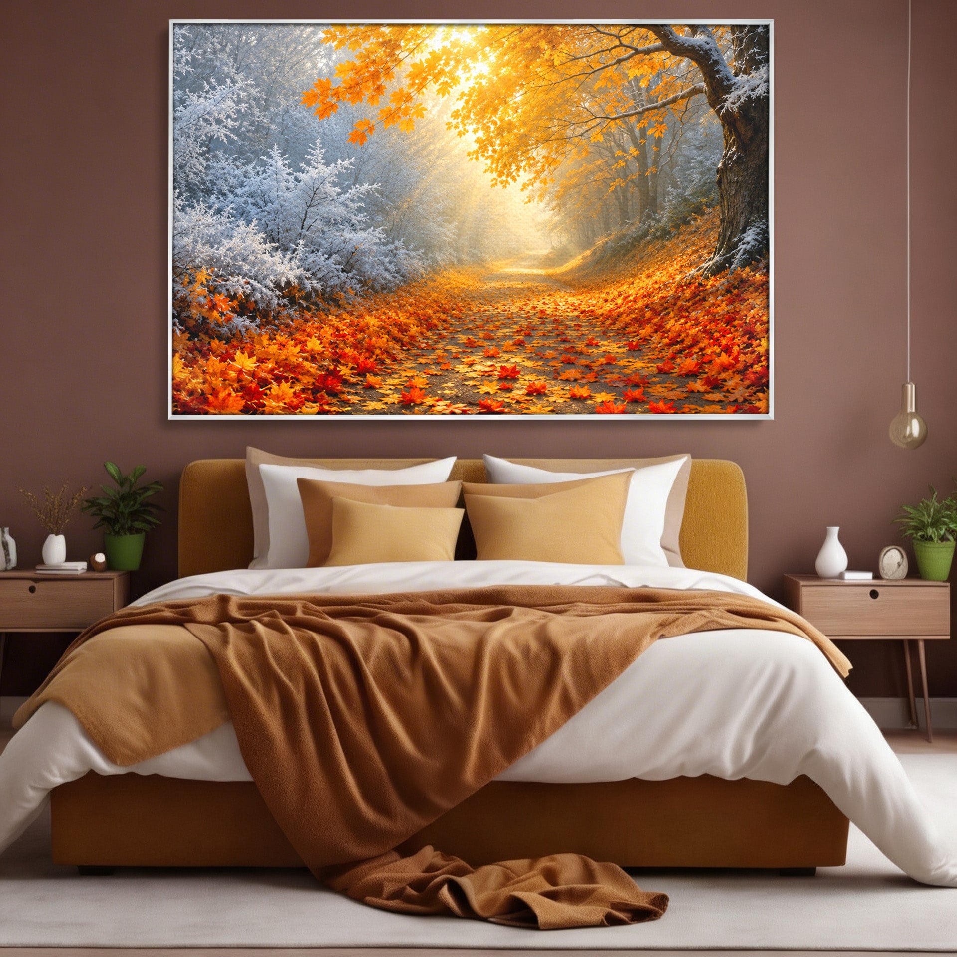 Tablou Canvas Premium LuxCanva® A1686, Aleea De Toamna, Toamna, Padure, Frunze, Natura, Living, Dormitor, Culori Vibrante